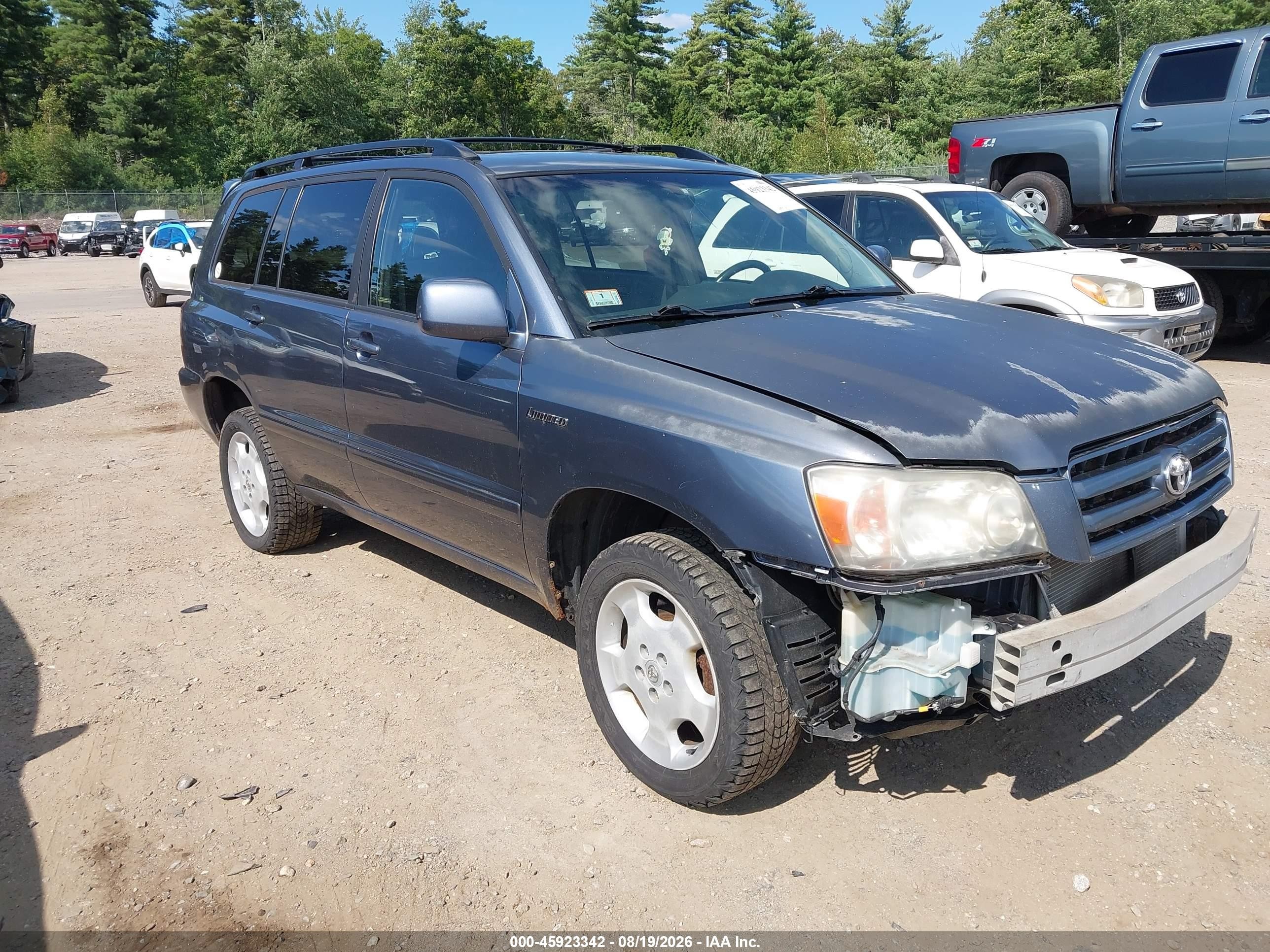 2006 Toyota Highlander Limited V6 Синий vin: JTEEP21A760136909