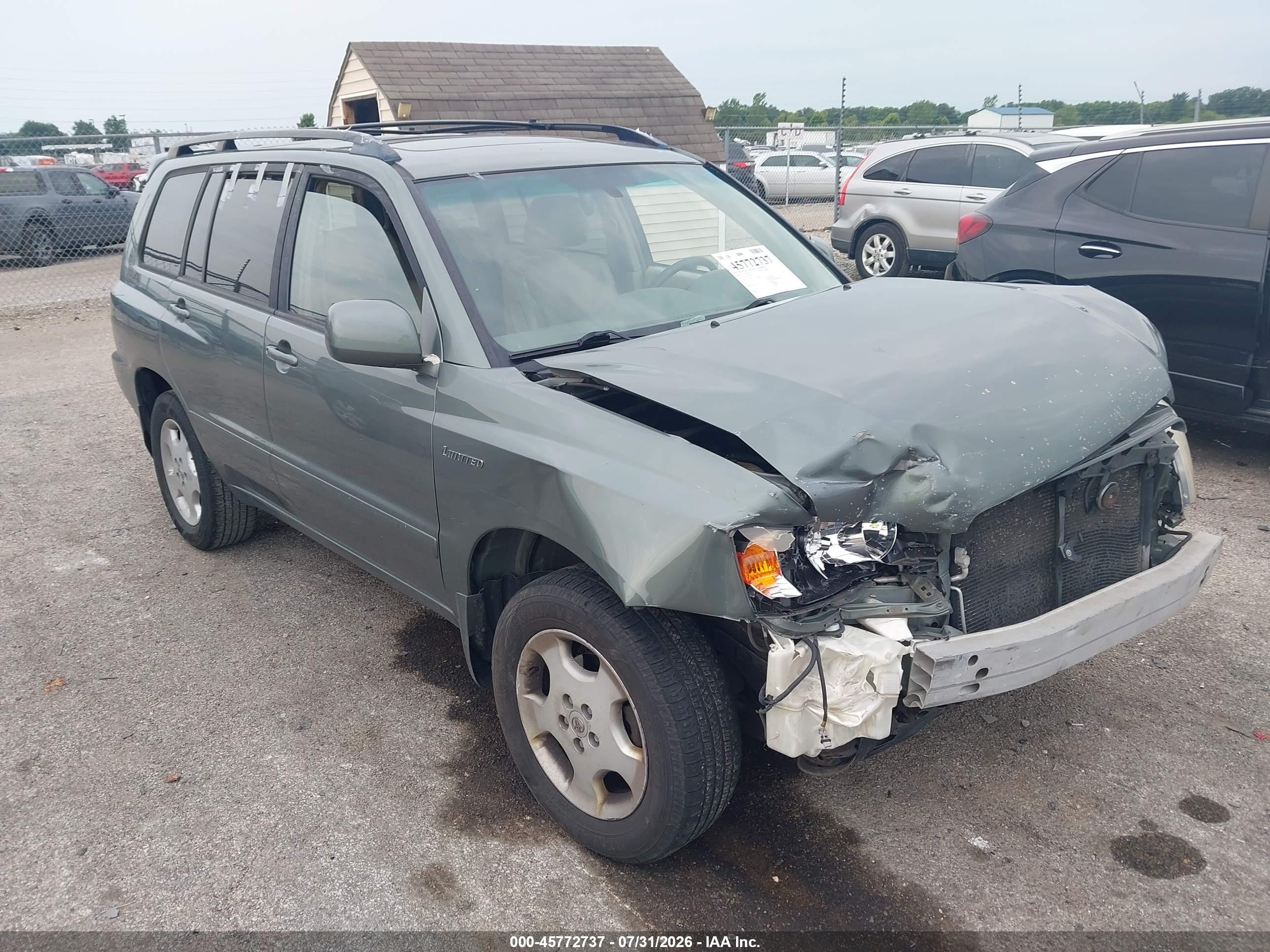 2006 Toyota Highlander Limited V6 Turquoise vin: JTEEP21A760157534