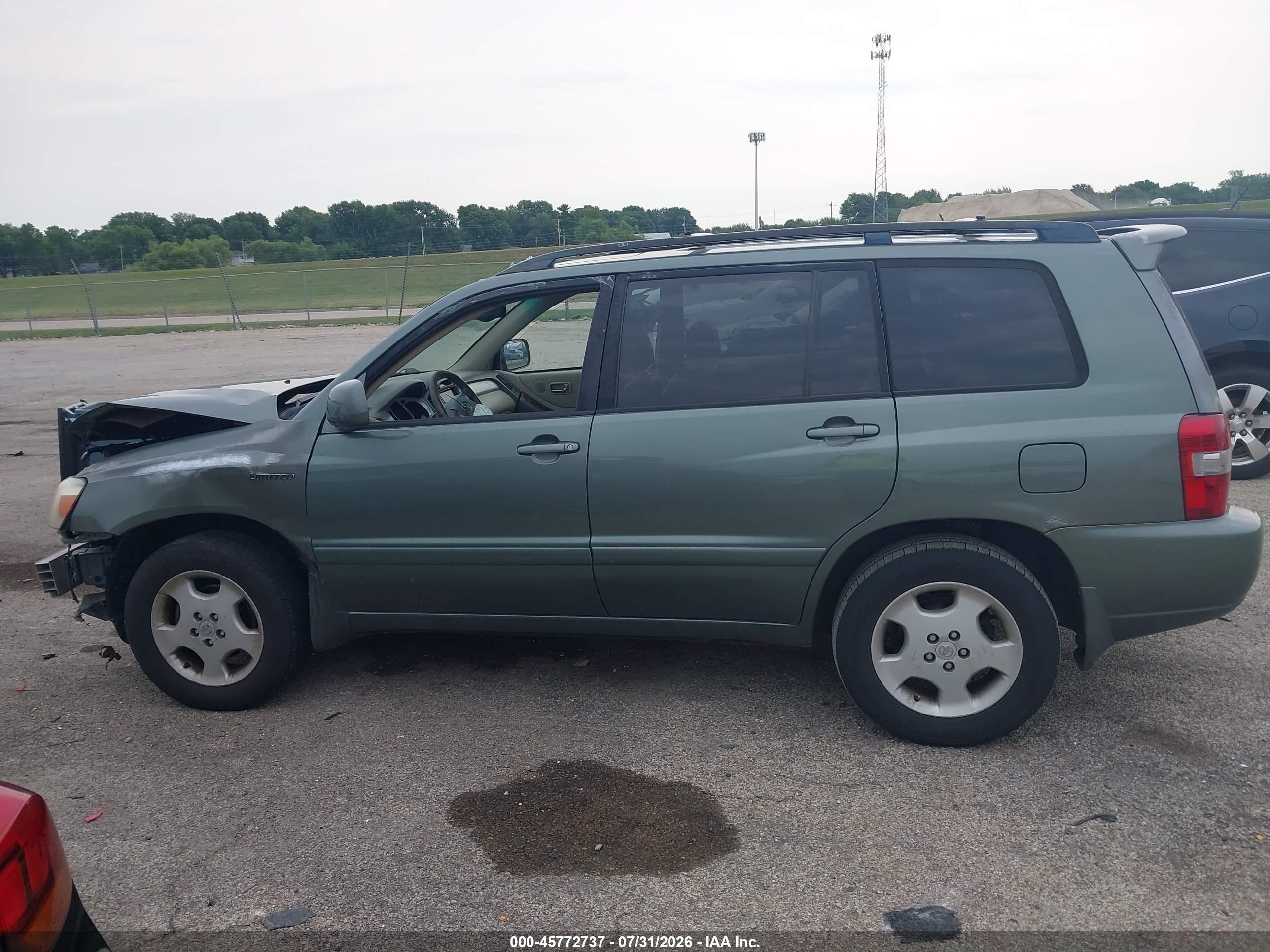 2006 Toyota Highlander Limited V6 Turquoise vin: JTEEP21A760157534