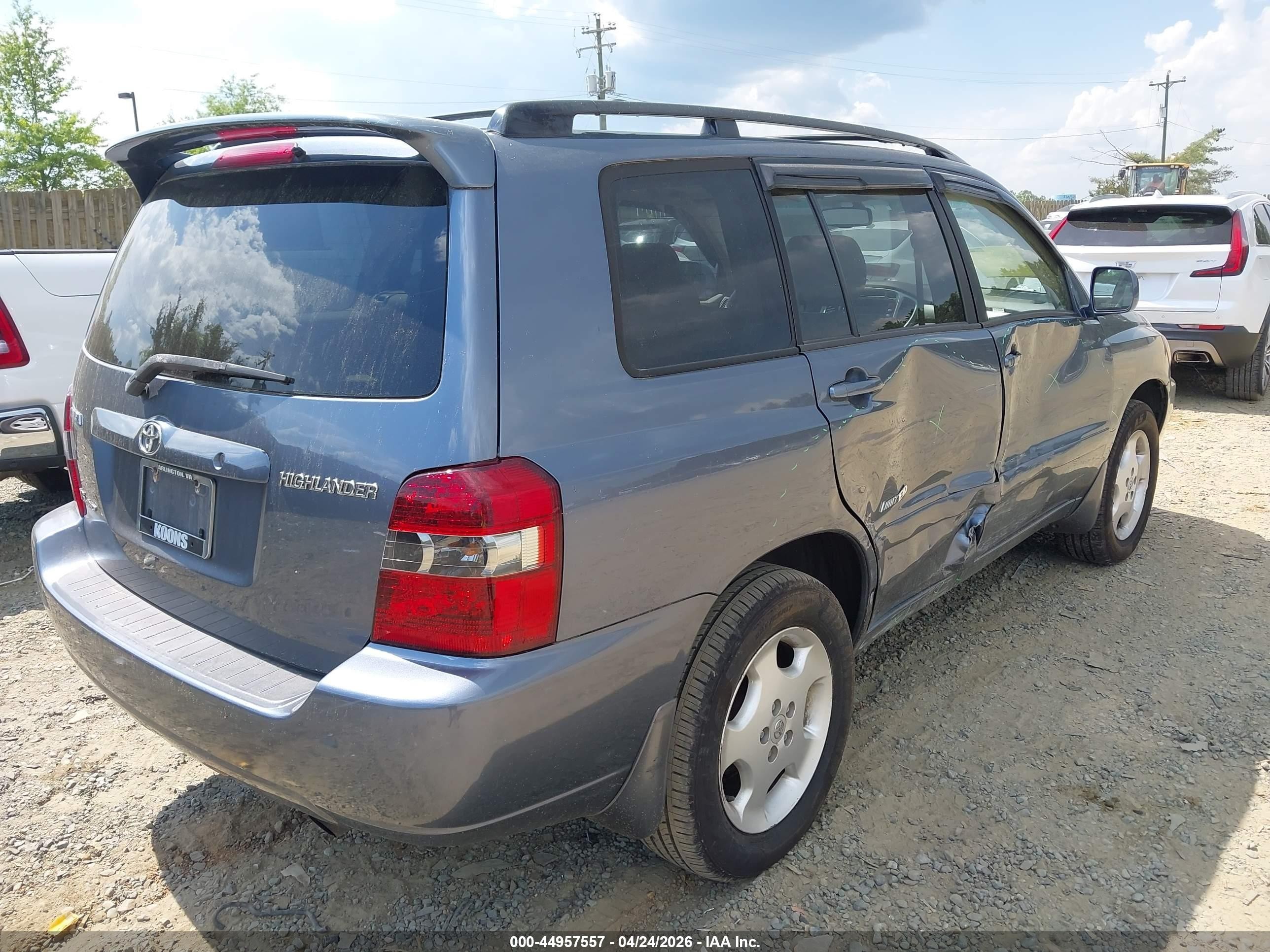 2007 Toyota Highlander Limited V6 Blue vin: JTEEP21A770188381