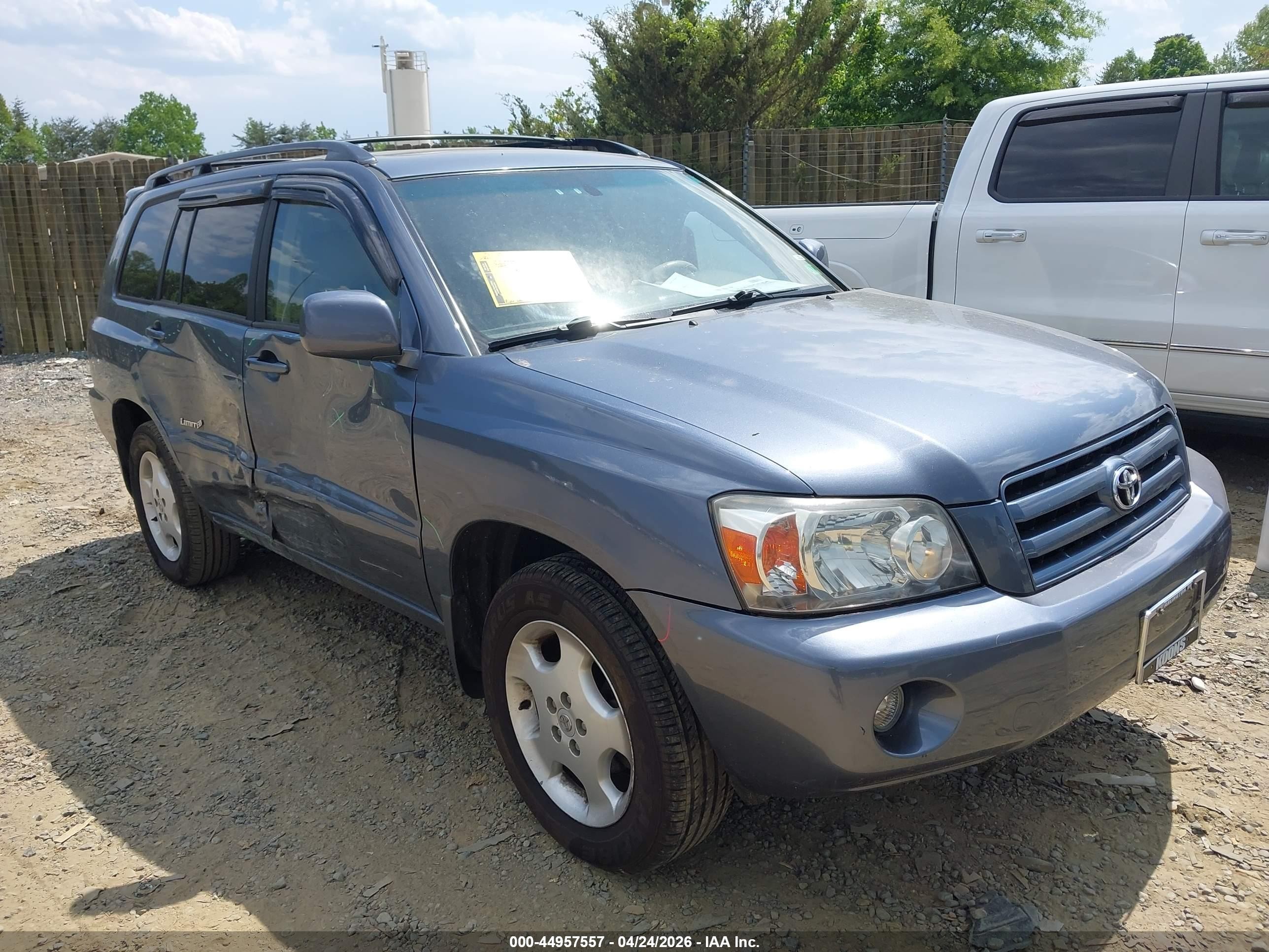 2007 Toyota Highlander Limited V6 Blue vin: JTEEP21A770188381