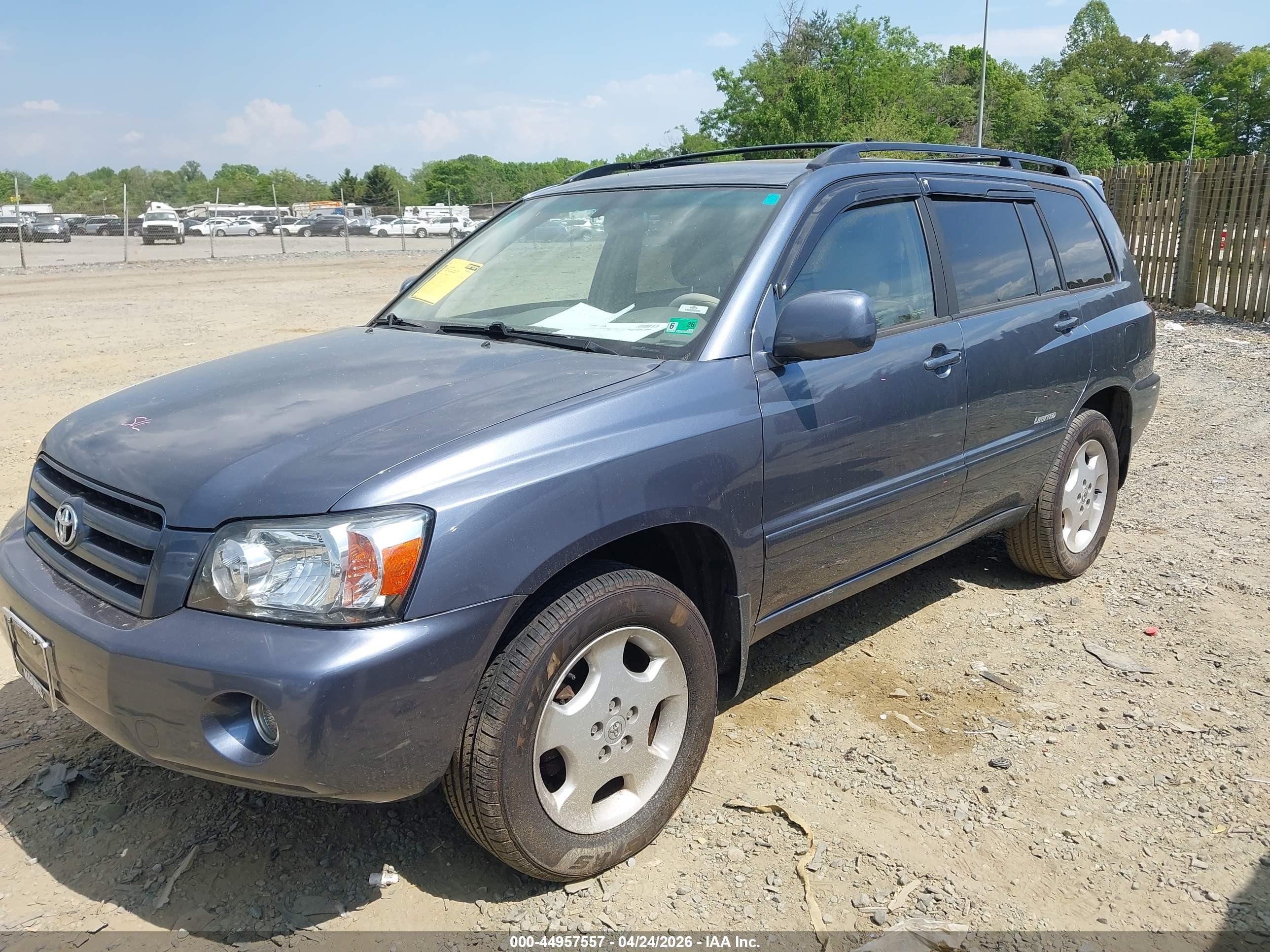 2007 Toyota Highlander Limited V6 Blue vin: JTEEP21A770188381
