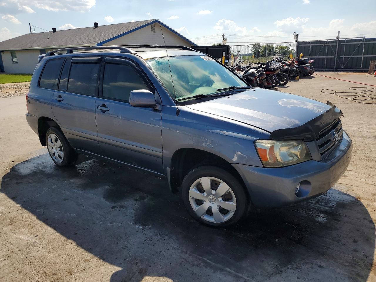 2007 Toyota Highlander Base Blue vin: JTEEP21A770191944