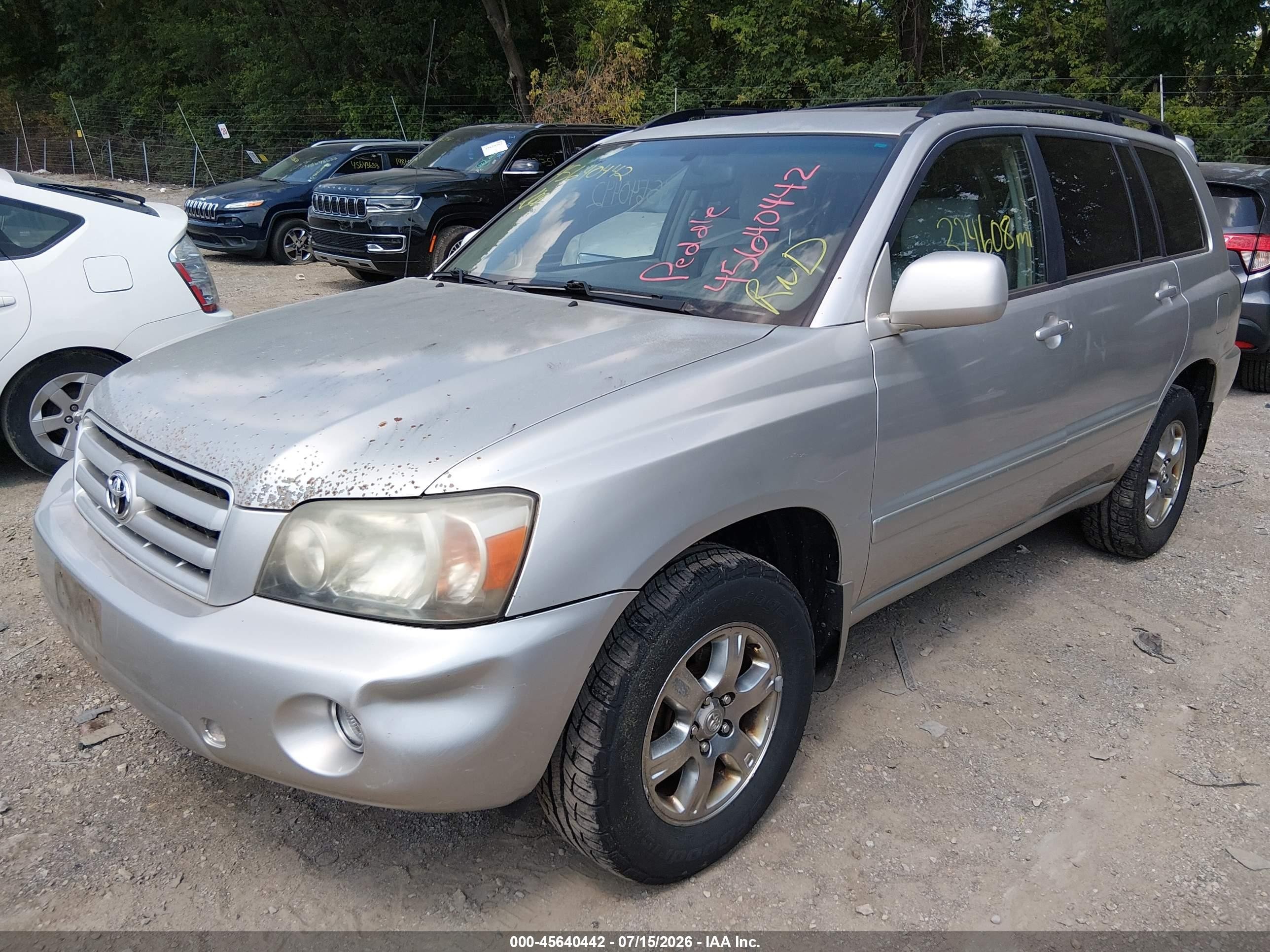 2007 Toyota Highlander 3rd Row Silver vin: JTEEP21A770219970