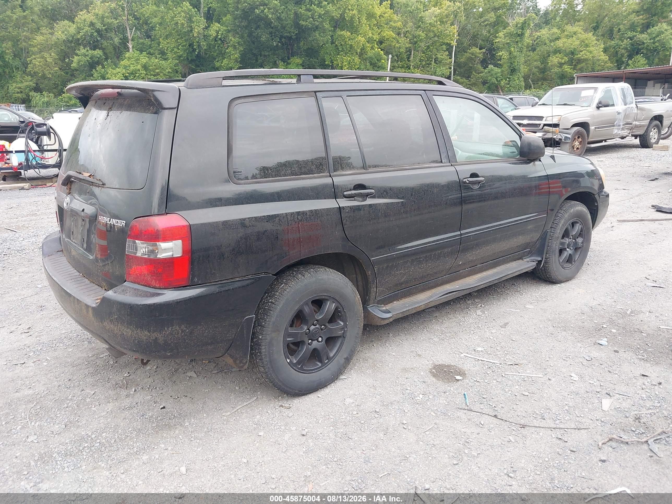 2004 Toyota Highlander V6 Black vin: JTEEP21A840012399