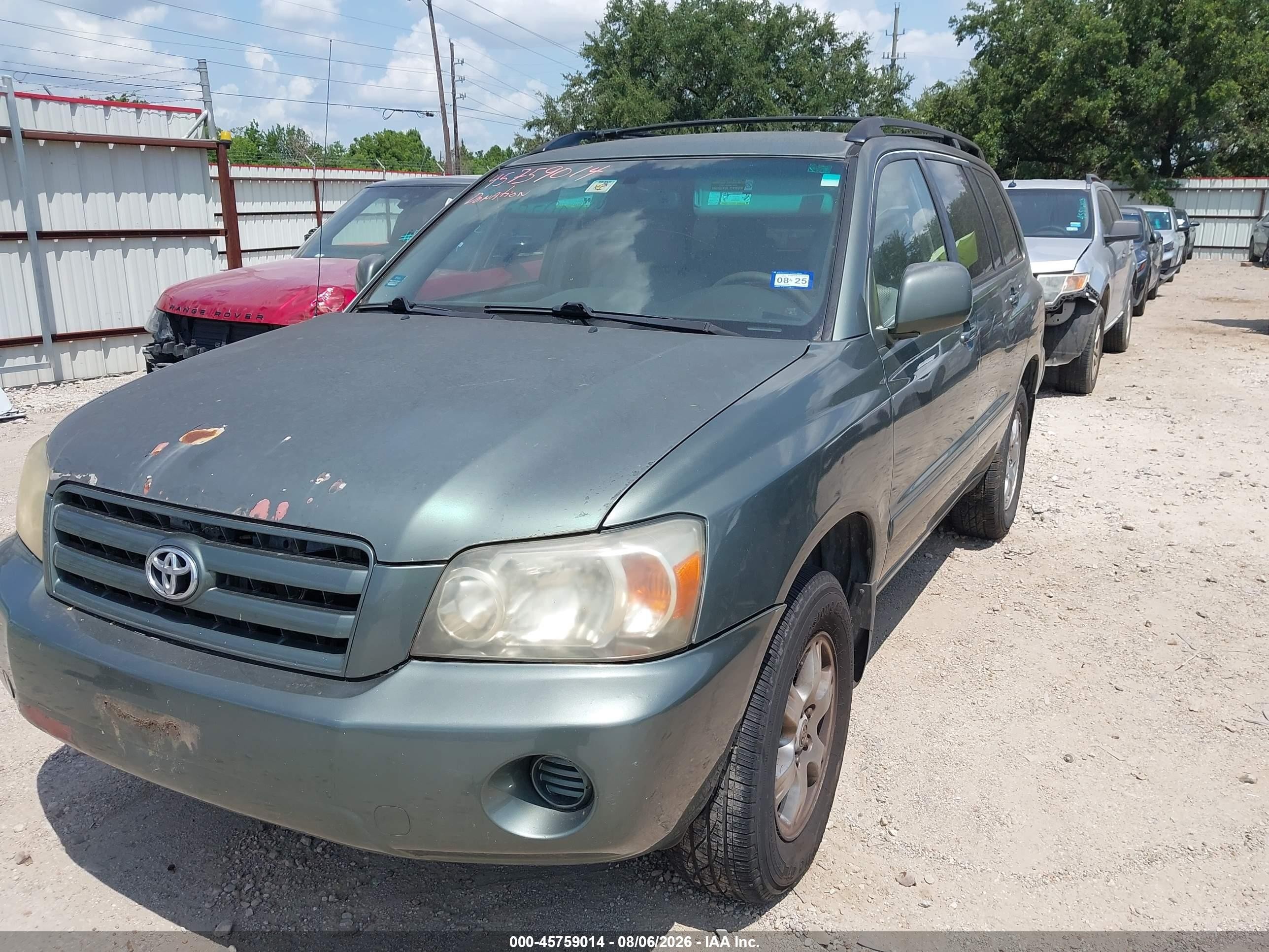 2004 Toyota Highlander V6 Green vin: JTEEP21A840029915