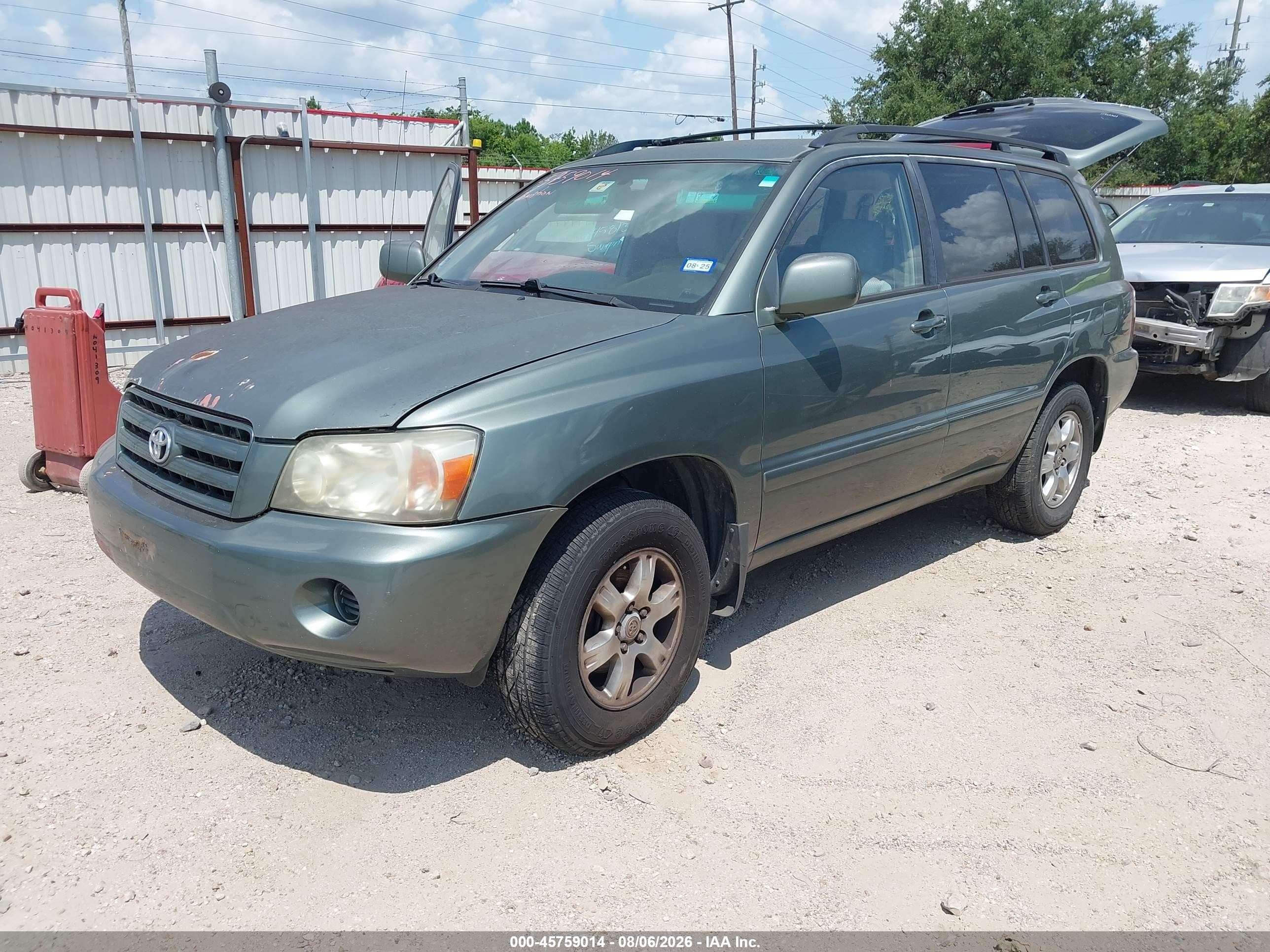 2004 Toyota Highlander V6 Green vin: JTEEP21A840029915