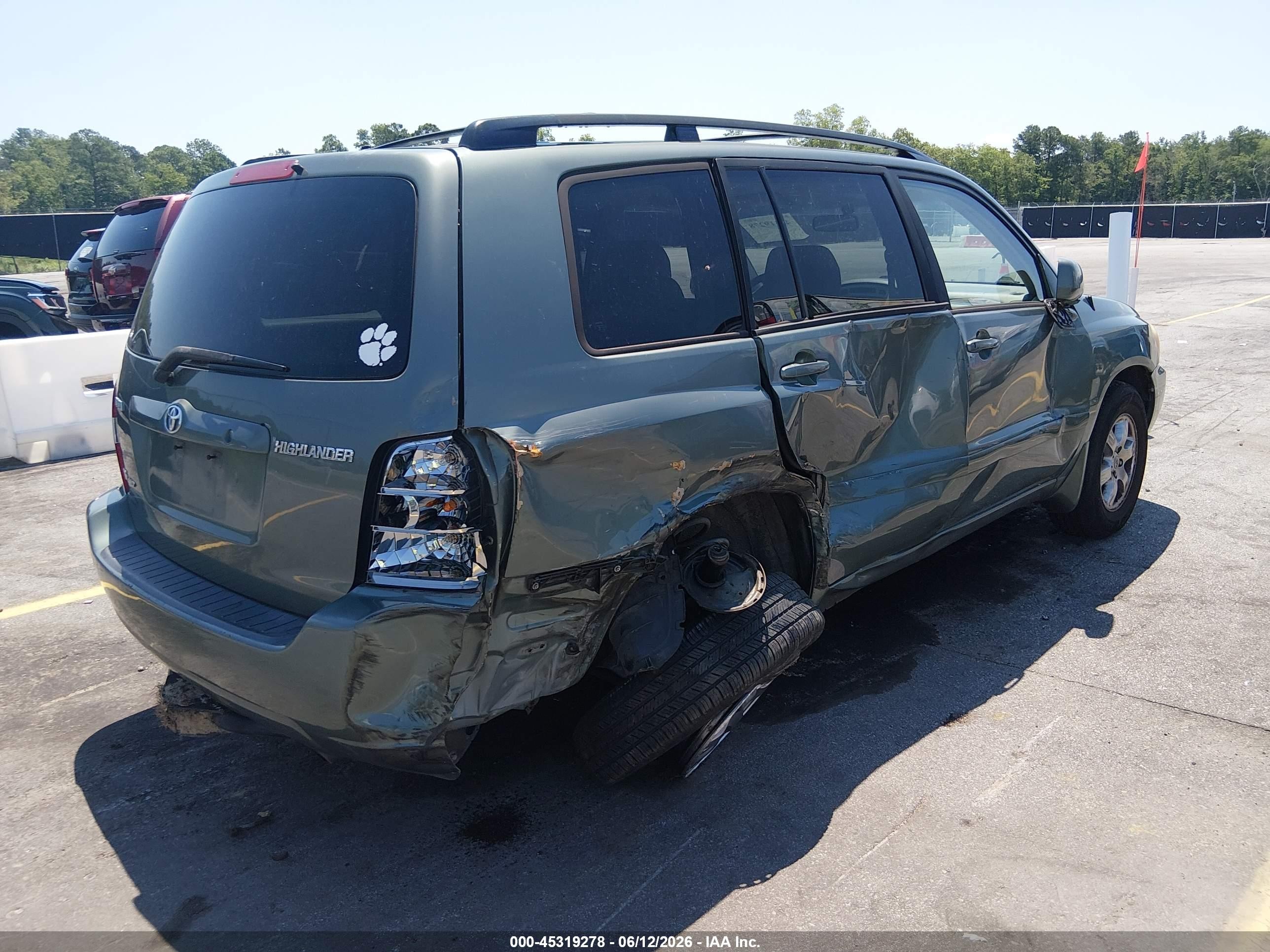 2004 Toyota Highlander V6 Green vin: JTEEP21A840053874