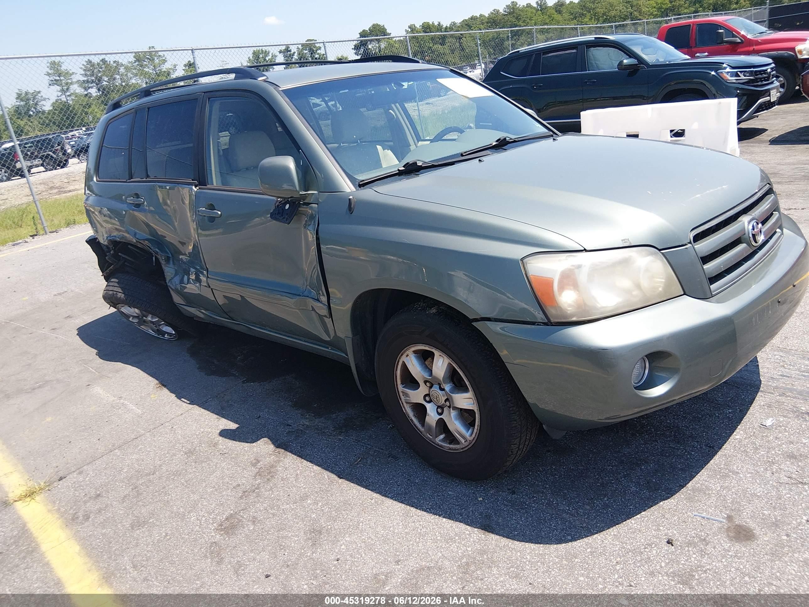 2004 Toyota Highlander V6 Green vin: JTEEP21A840053874
