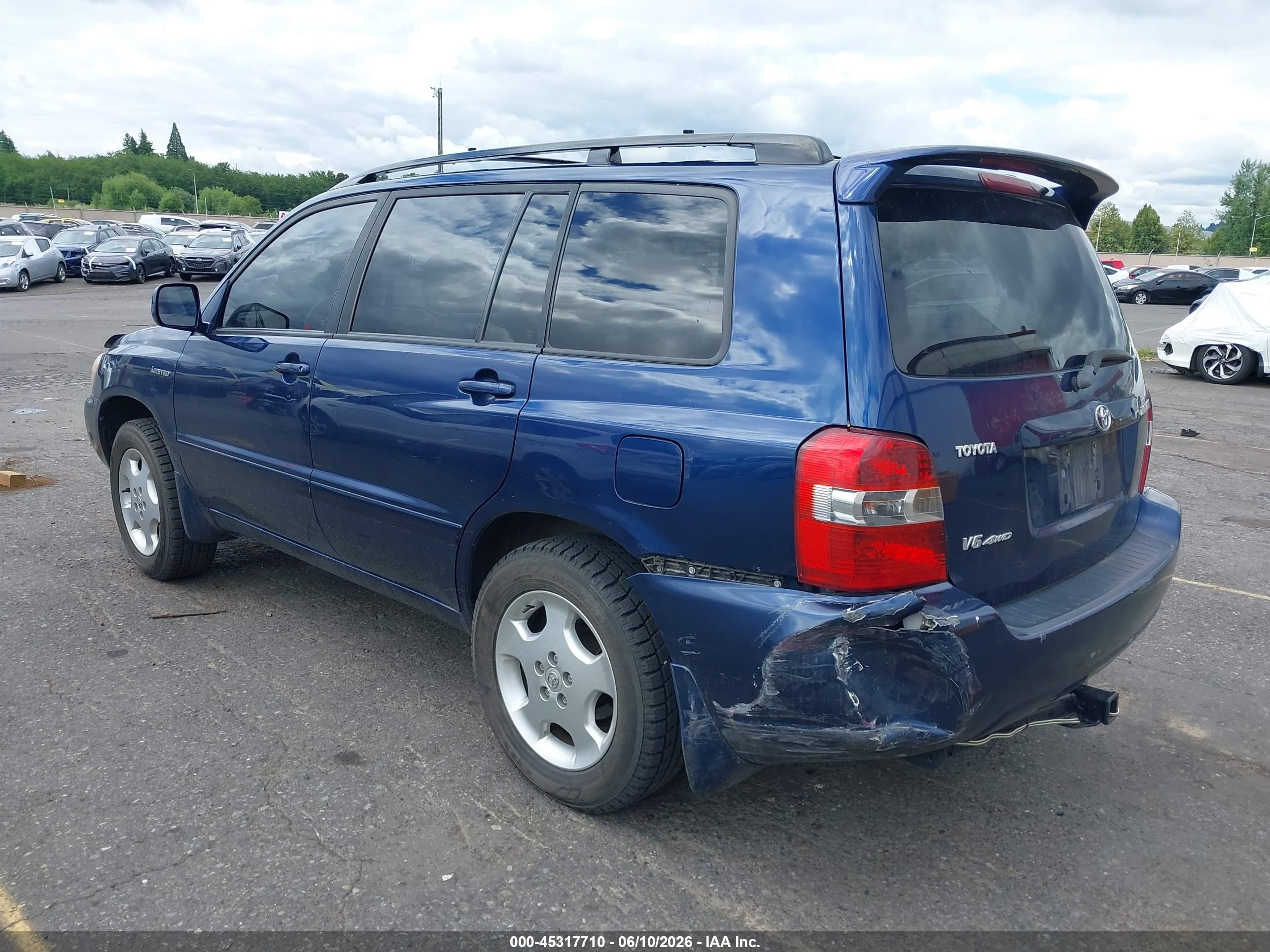 2005 Toyota Highlander Limited V6 Синий vin: JTEEP21A850087492