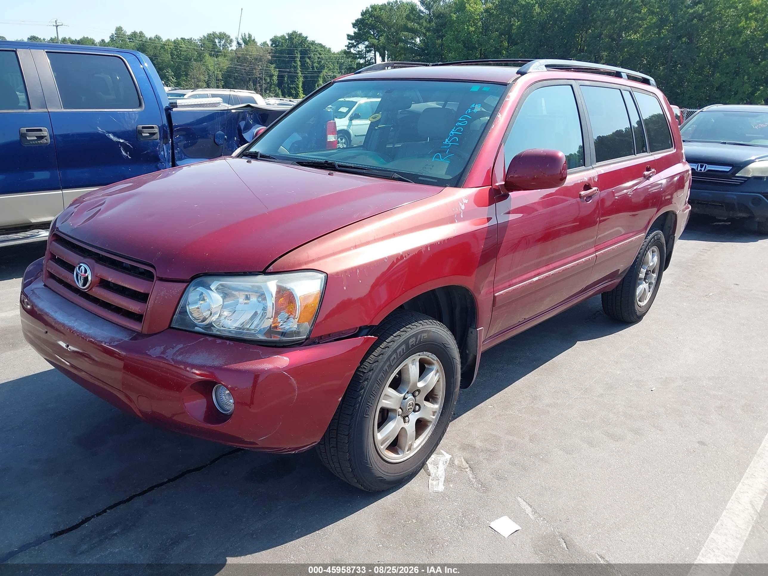 2005 Toyota Highlander V6 Red vin: JTEEP21A850114819