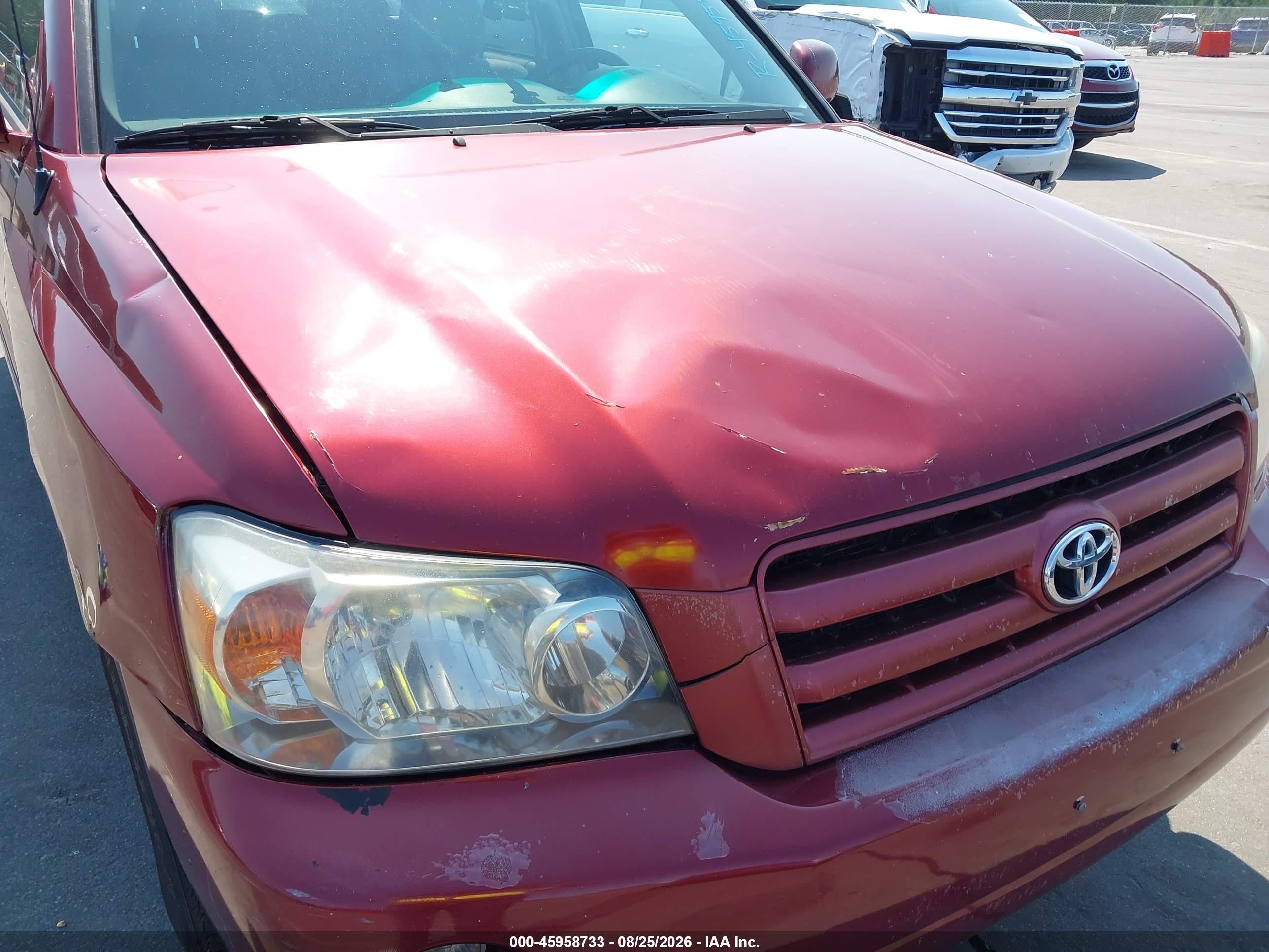 2005 Toyota Highlander V6 Red vin: JTEEP21A850114819