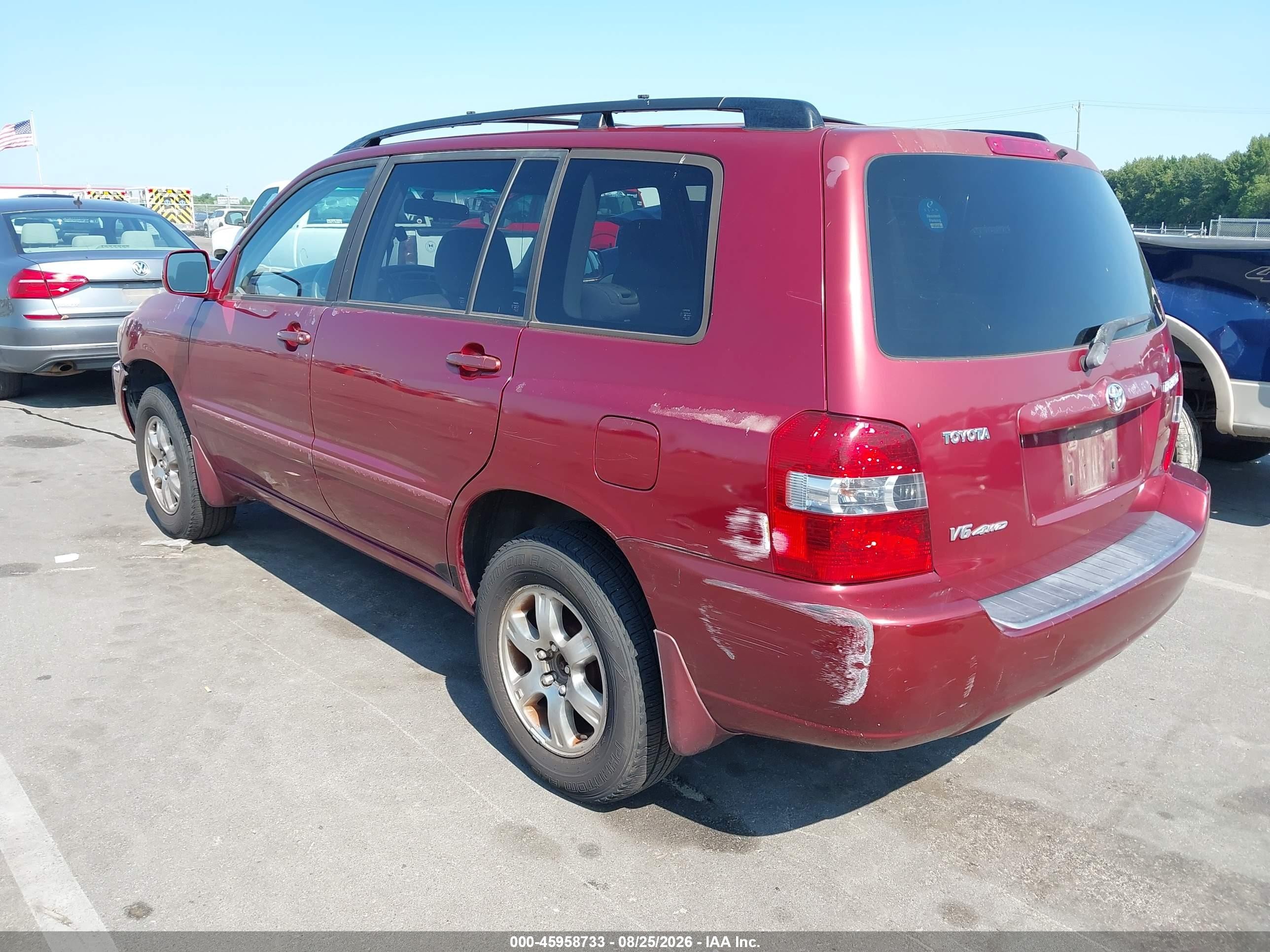 2005 Toyota Highlander V6 Red vin: JTEEP21A850114819