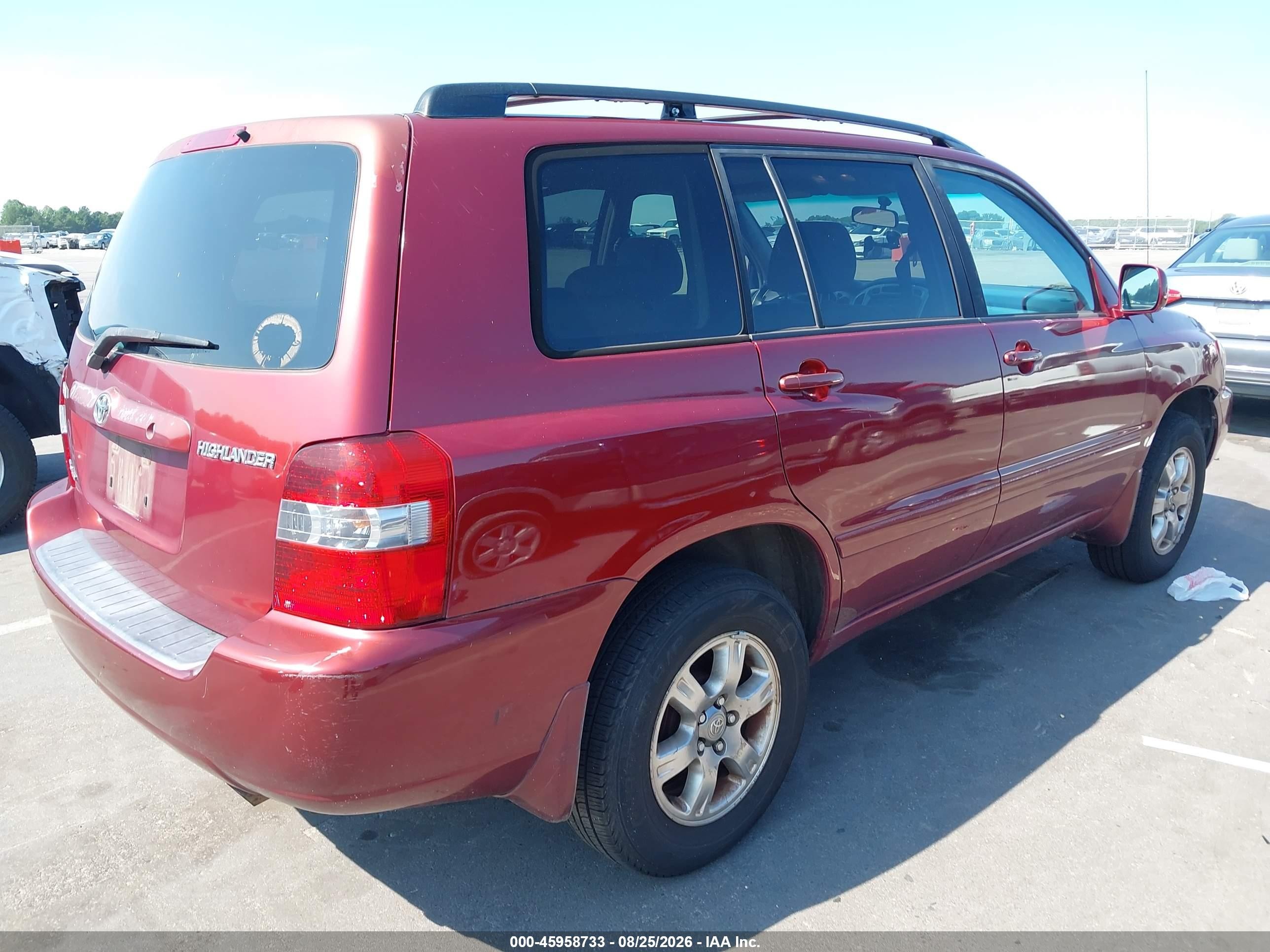 2005 Toyota Highlander V6 Red vin: JTEEP21A850114819