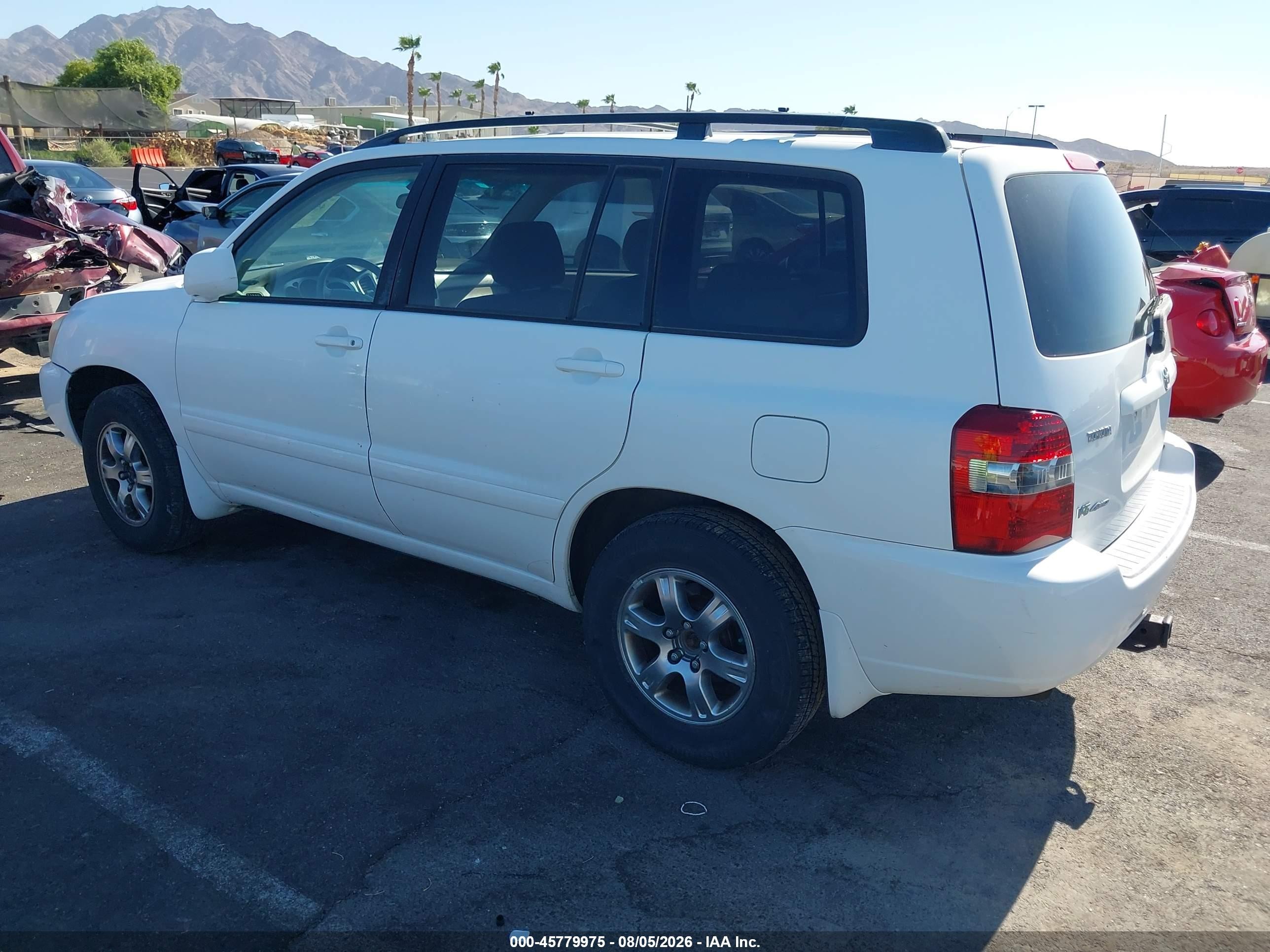 2005 Toyota Highlander V6 White vin: JTEEP21A850114965