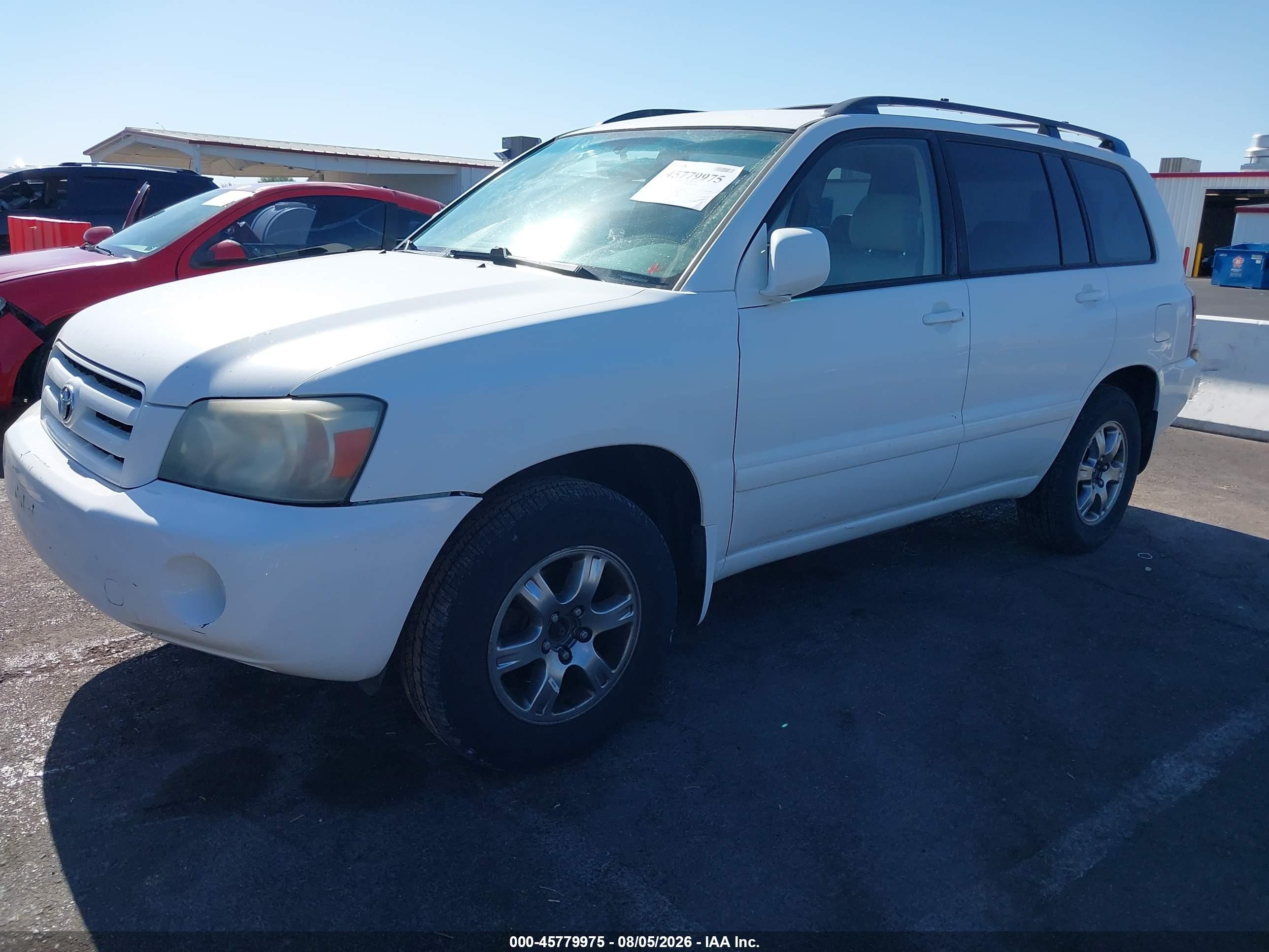 2005 Toyota Highlander V6 White vin: JTEEP21A850114965