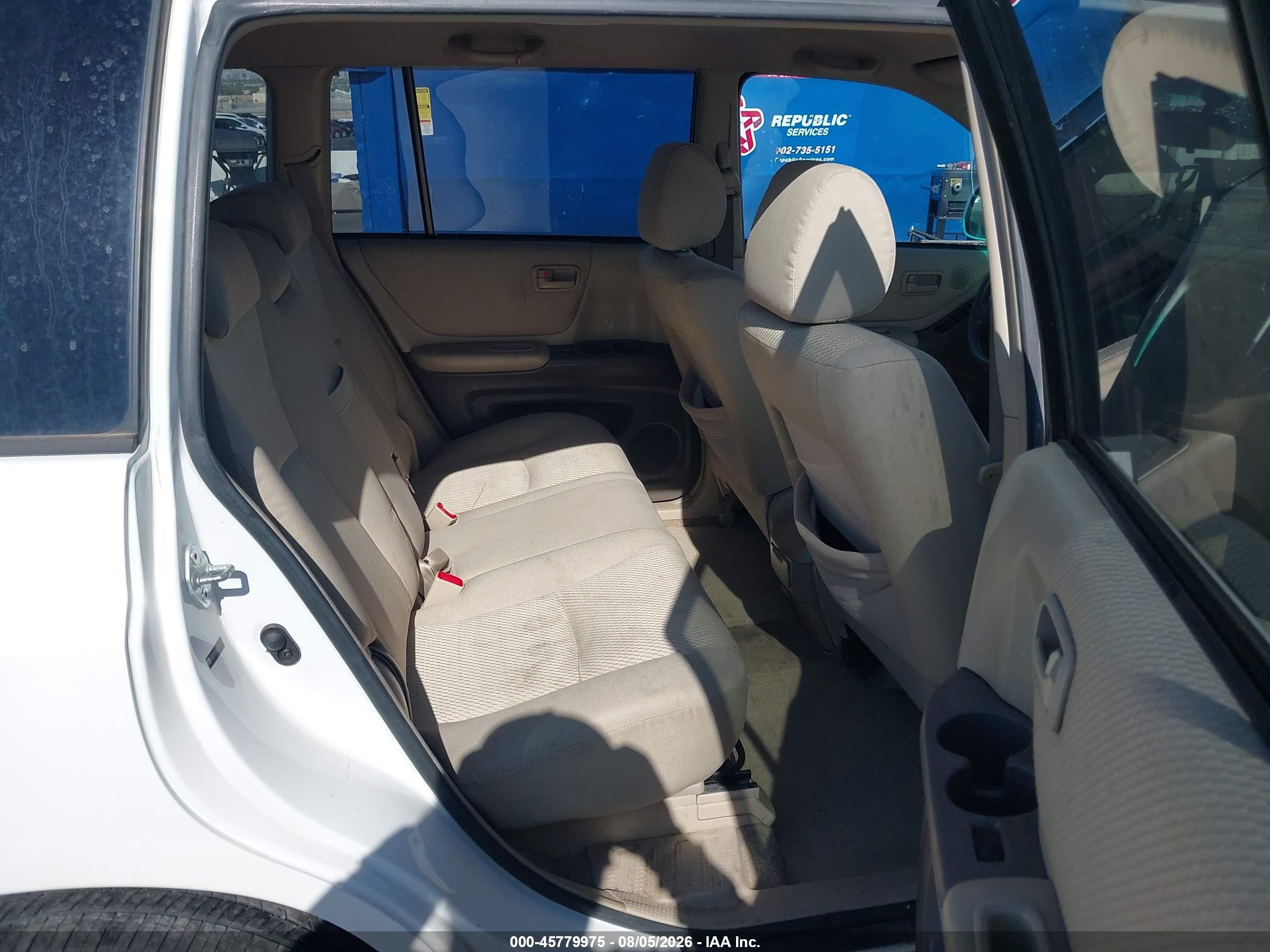 2005 Toyota Highlander V6 White vin: JTEEP21A850114965