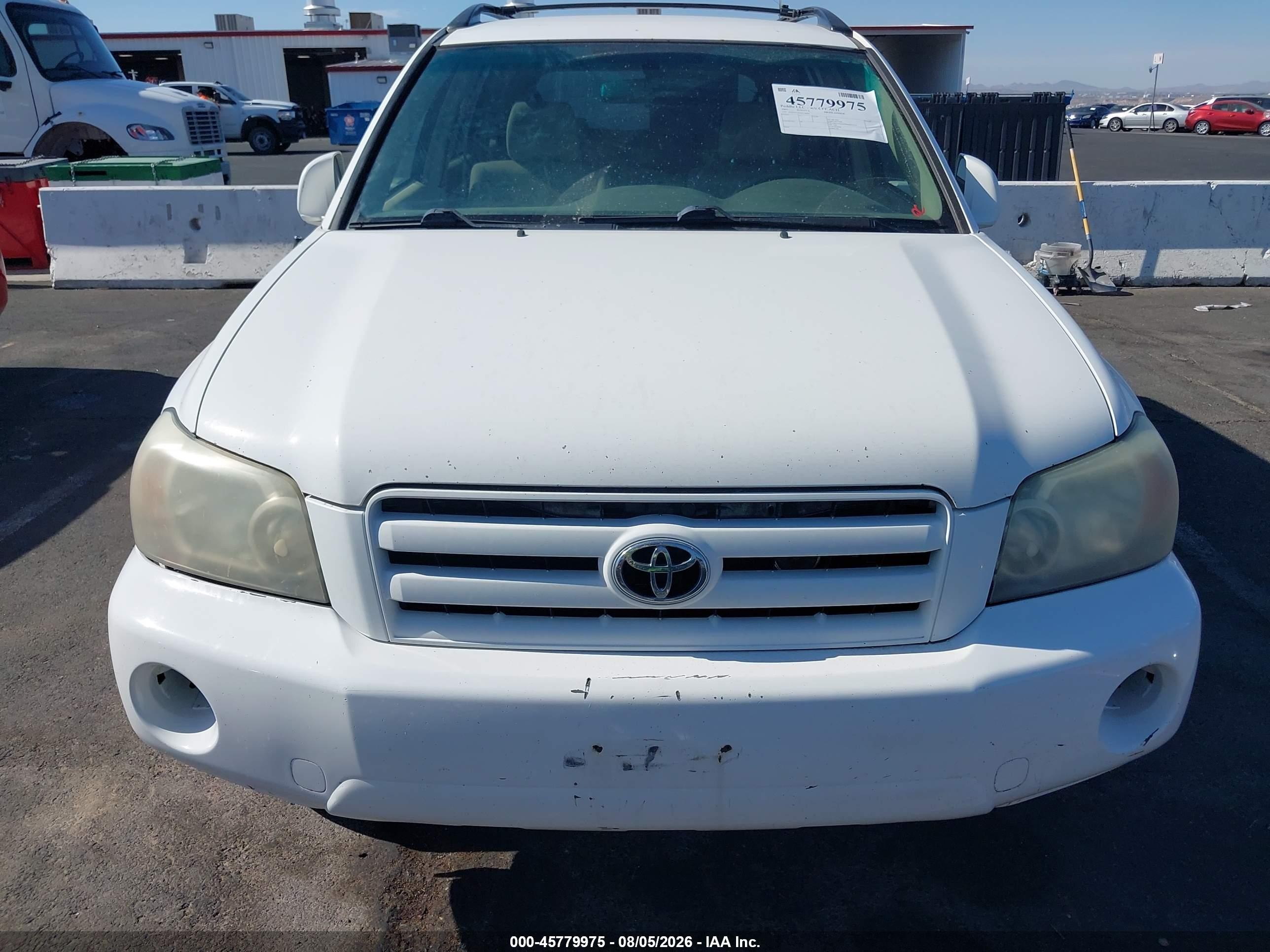 2005 Toyota Highlander V6 White vin: JTEEP21A850114965