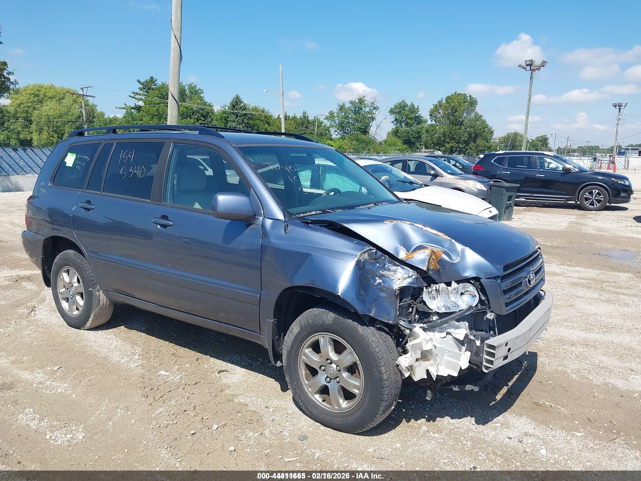 2006 Toyota Highlander V6 Blue vin: JTEEP21A860144128