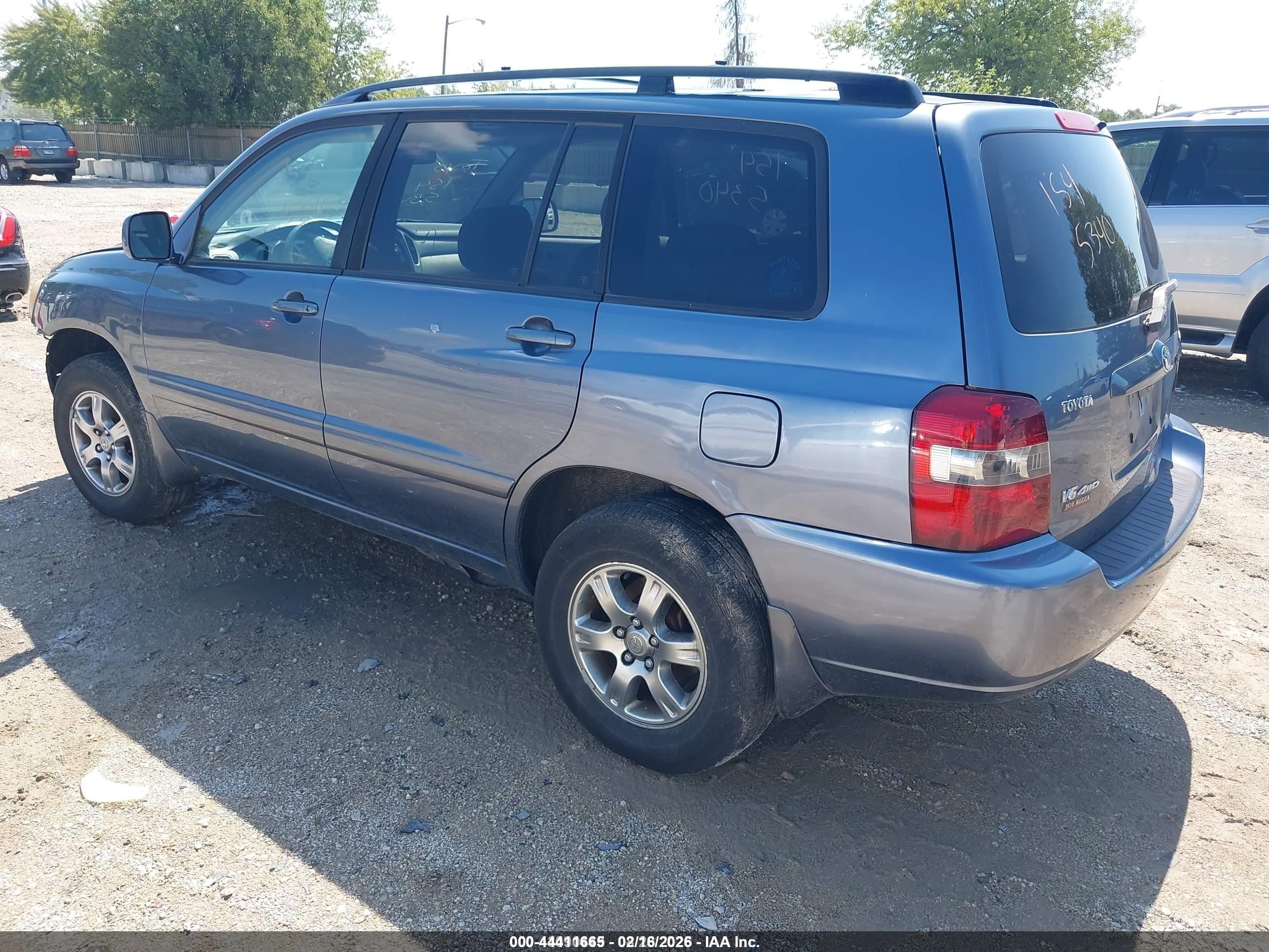 2006 Toyota Highlander V6 Blue vin: JTEEP21A860144128