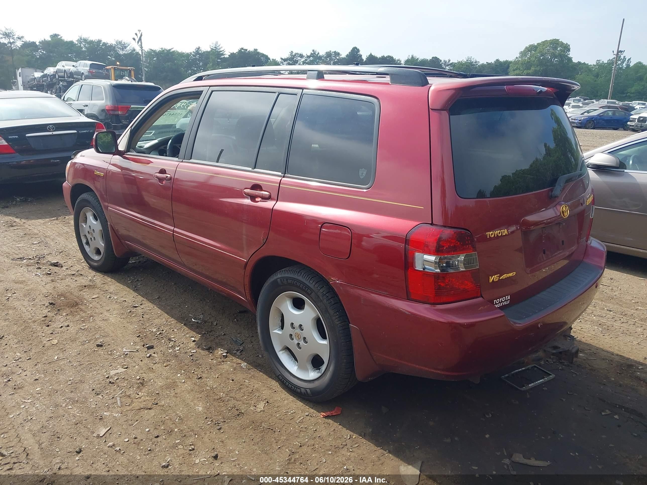 2006 Toyota Highlander Limited V6 Red vin: JTEEP21A860157560