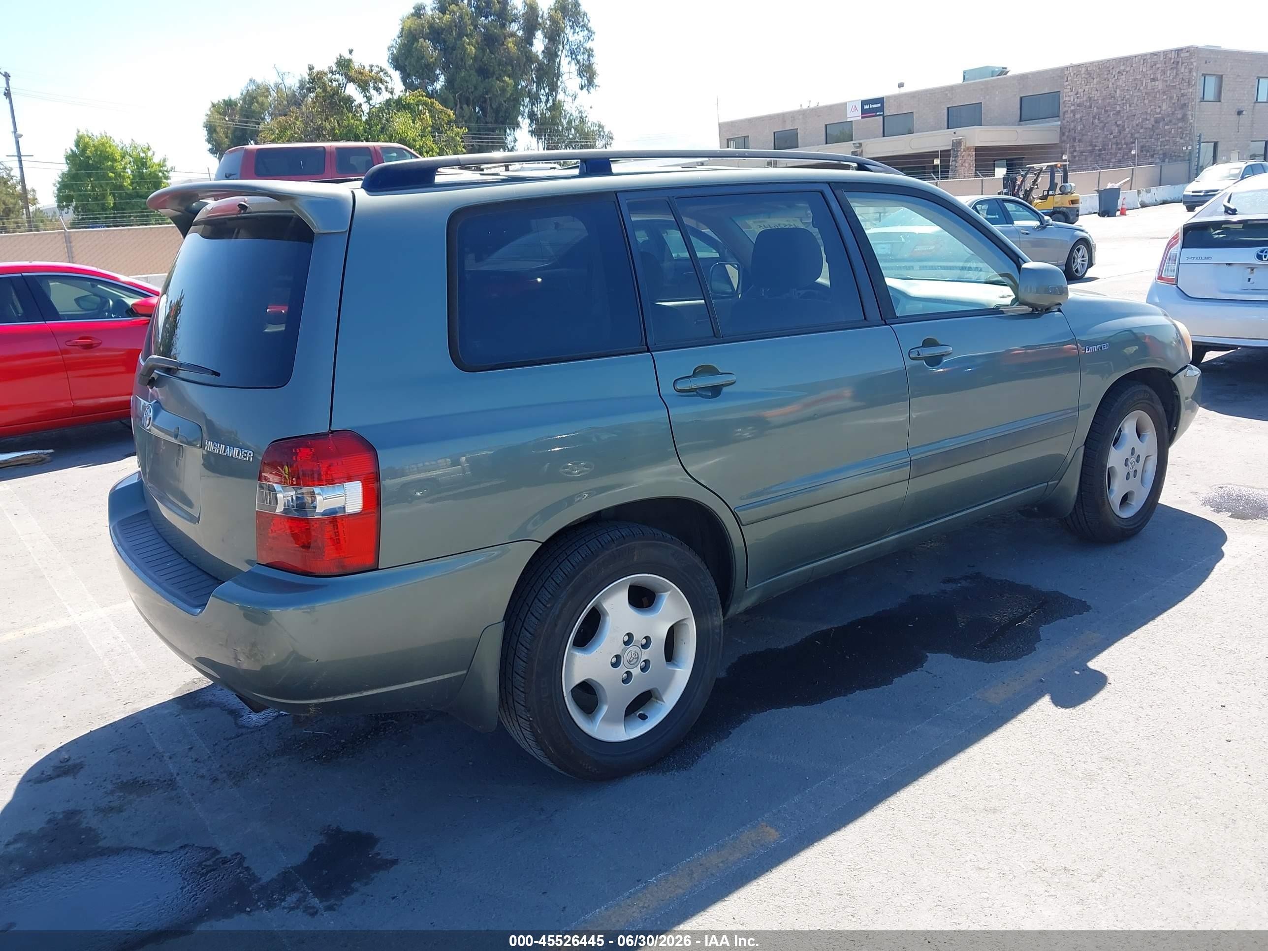 2006 Toyota Highlander Limited V6 Зеленый vin: JTEEP21A860159955