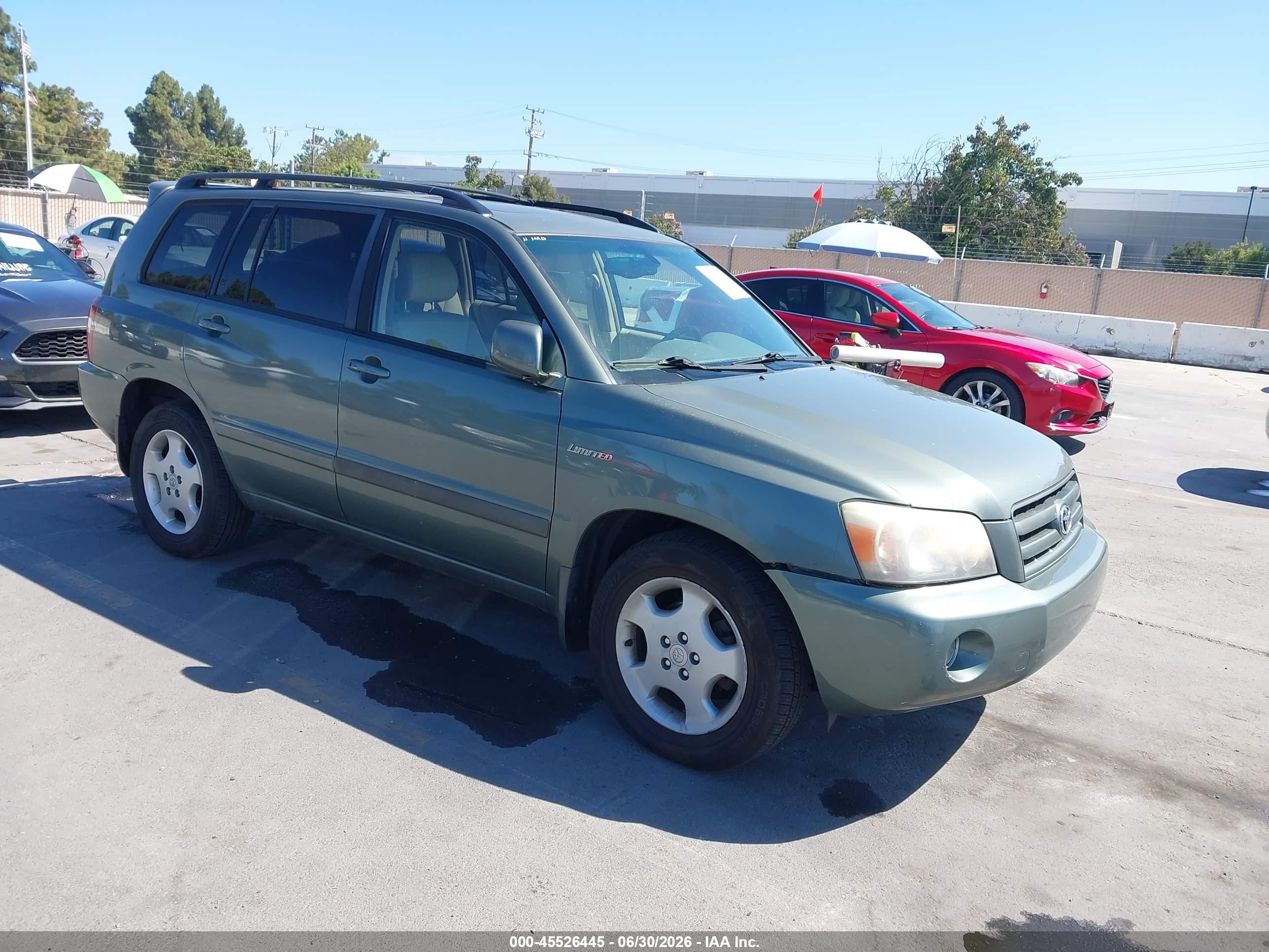 2006 Toyota Highlander Limited V6 Зеленый vin: JTEEP21A860159955