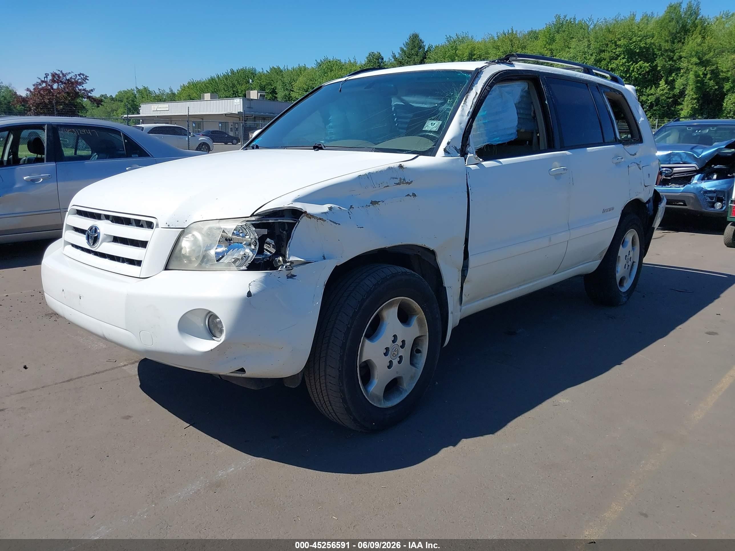 2006 Toyota Highlander Limited V6 White vin: JTEEP21A860171605