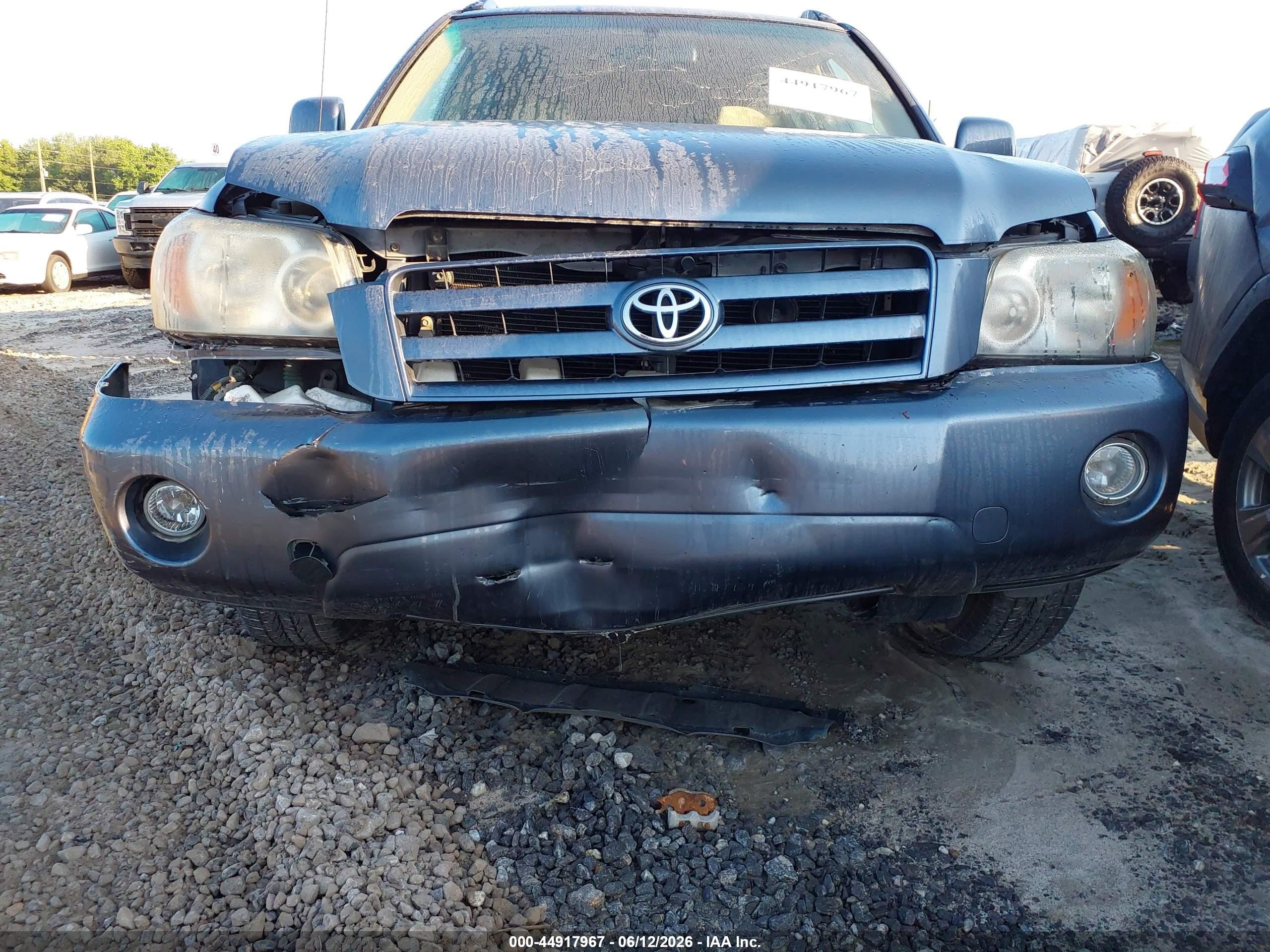 2006 Toyota Highlander V6 Blue vin: JTEEP21A860178103