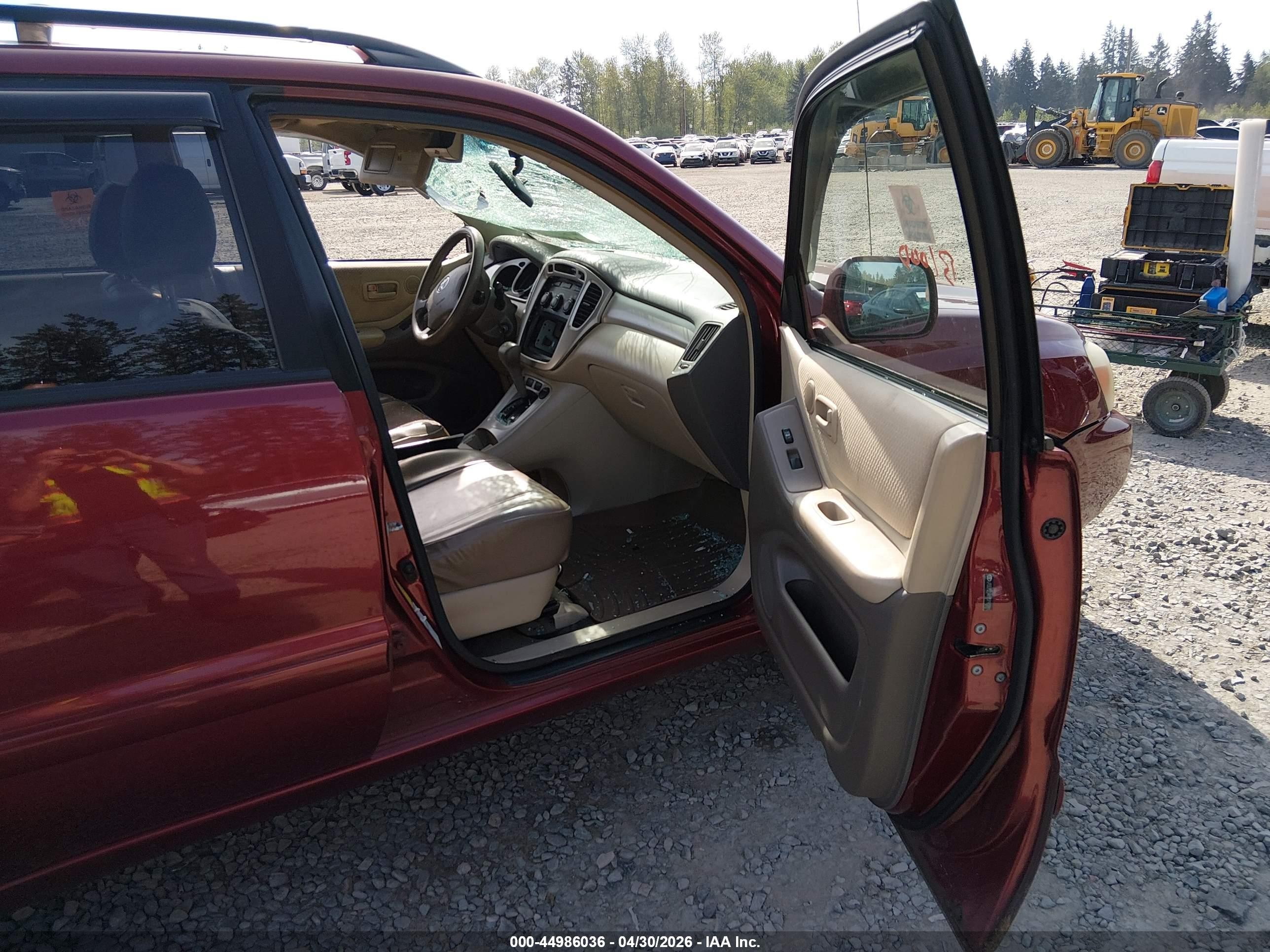 2007 Toyota Highlander V6 Red vin: JTEEP21A870193881