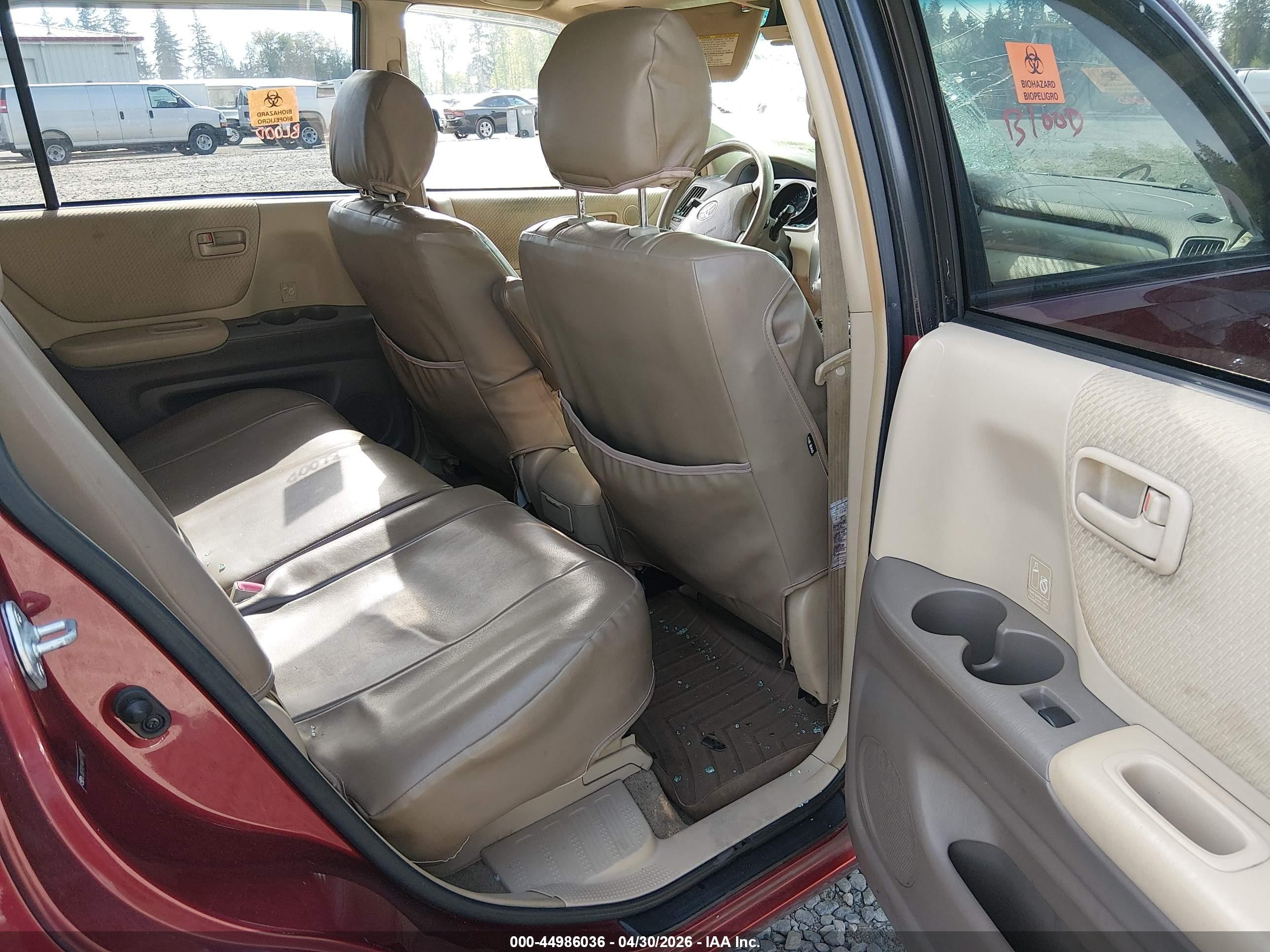 2007 Toyota Highlander V6 Red vin: JTEEP21A870193881
