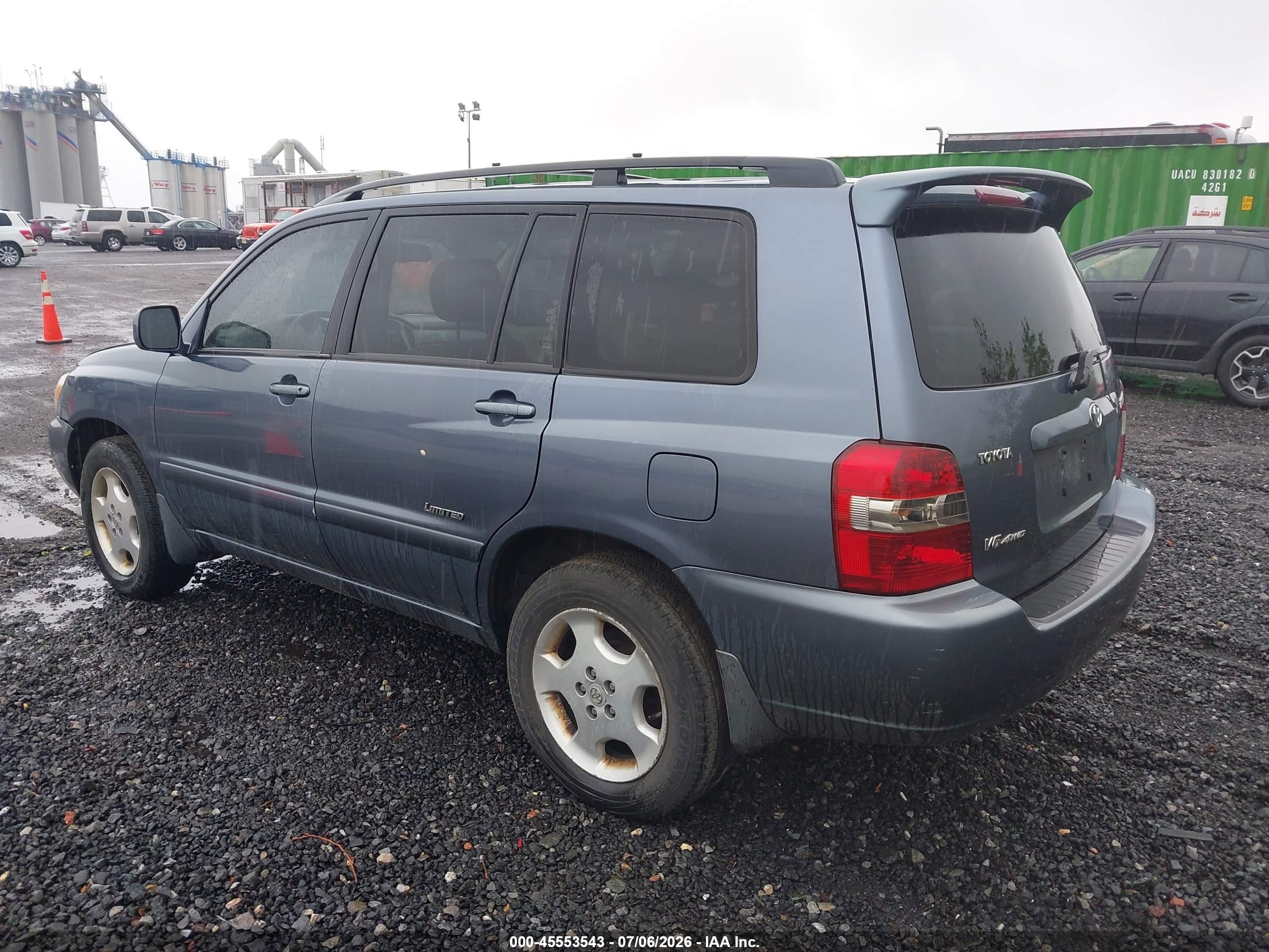 2007 Toyota Highlander Limited W/3rd Row Light Blue vin: JTEEP21A870196831
