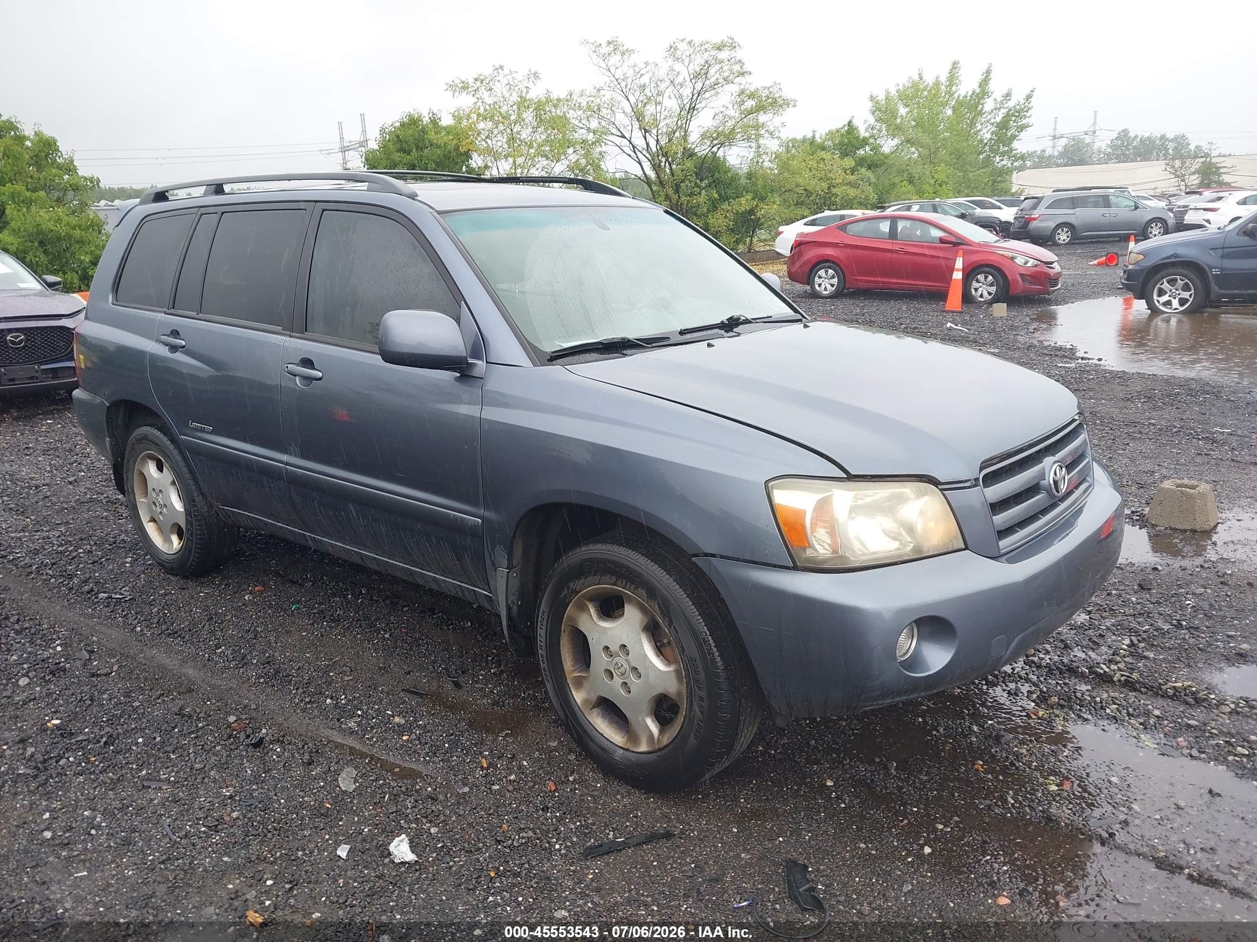 2007 Toyota Highlander Limited W/3rd Row Light Blue vin: JTEEP21A870196831