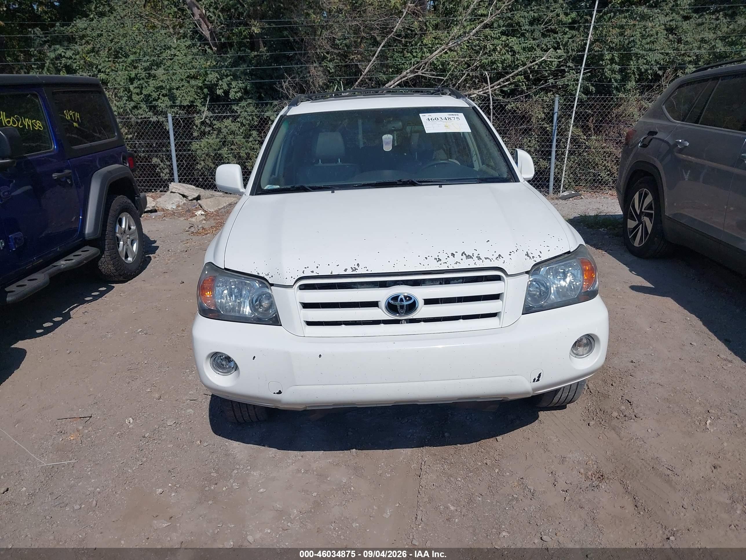 2005 Toyota Highlander Limited V6 White vin: JTEEP21A950084441