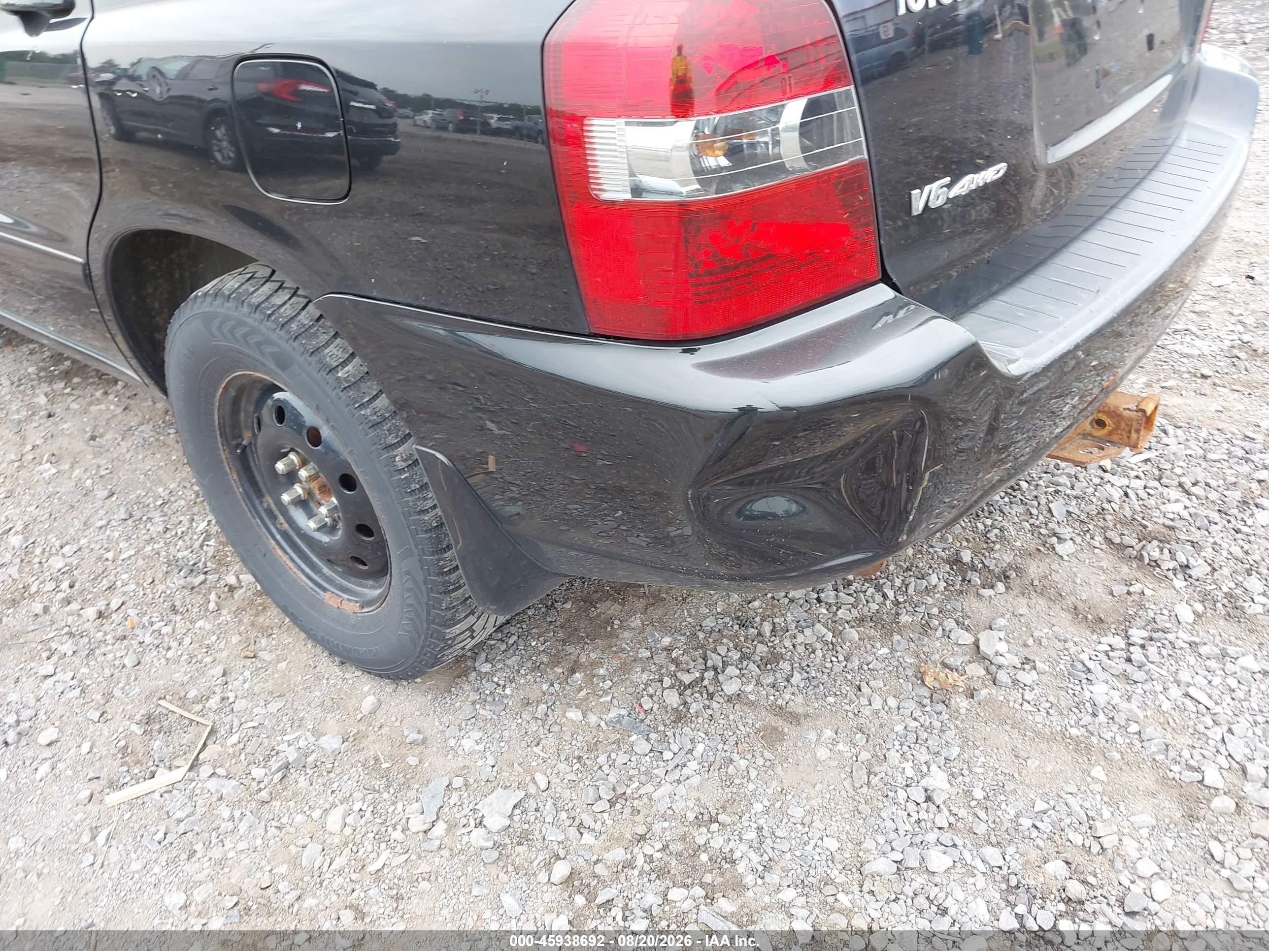 2006 Toyota Highlander V6 Black vin: JTEEP21A960137978