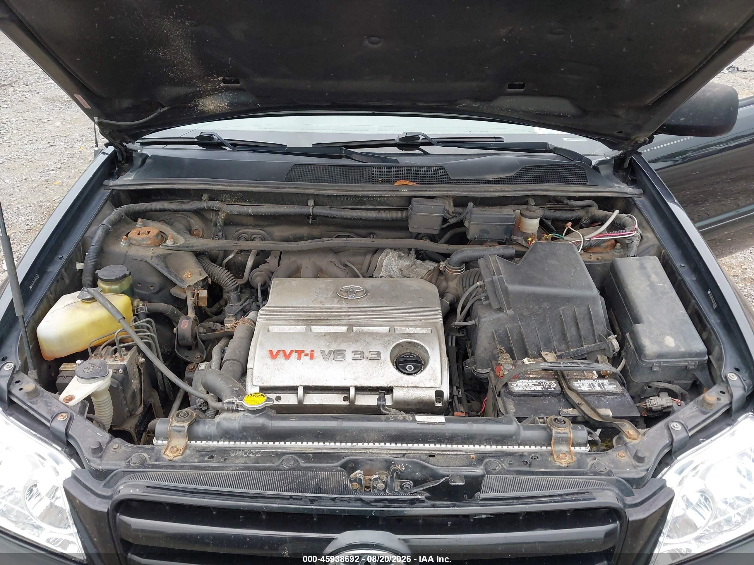 2006 Toyota Highlander V6 Black vin: JTEEP21A960137978