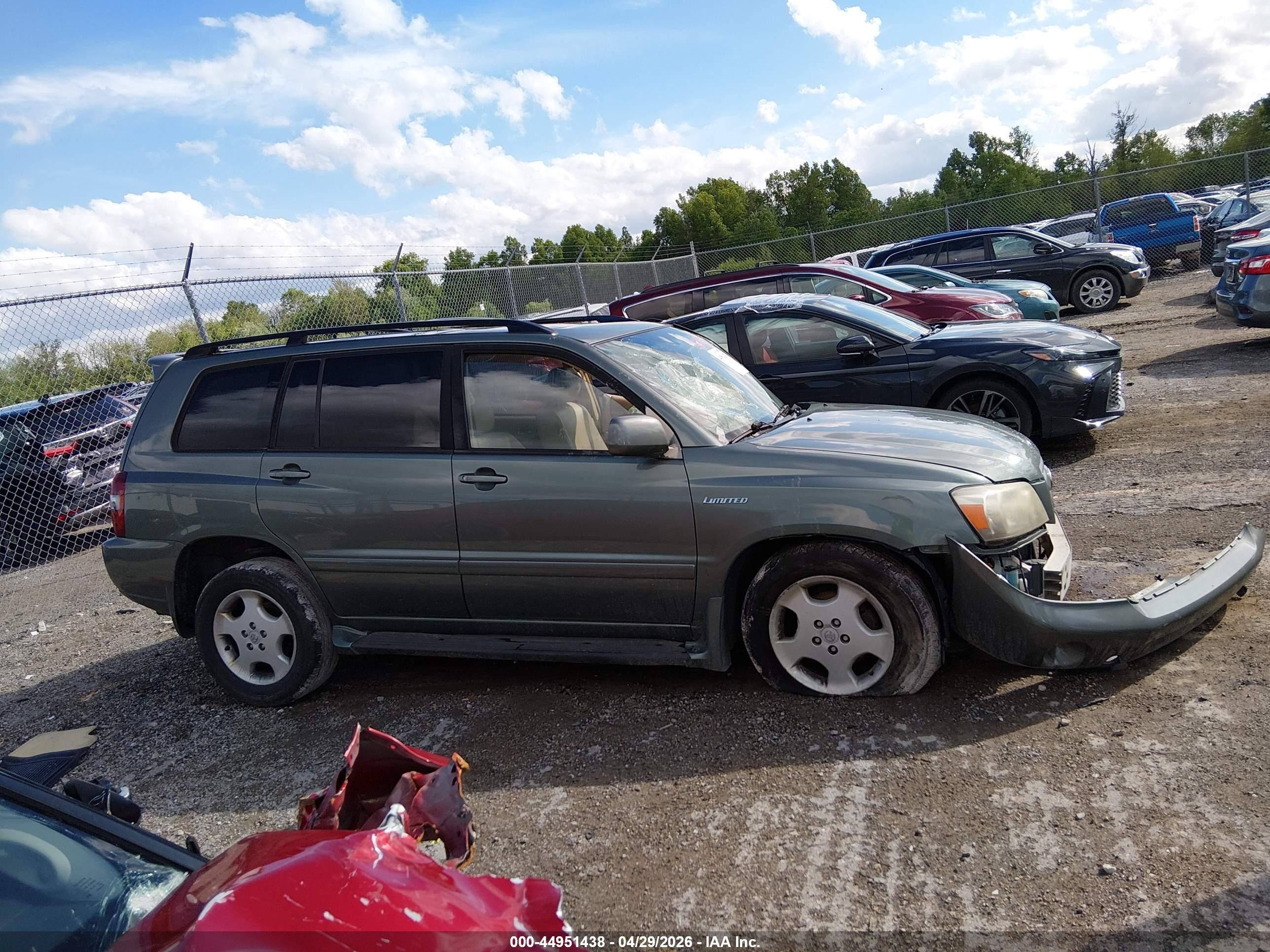 2006 Toyota Highlander Limited V6 Green vin: JTEEP21A960143246
