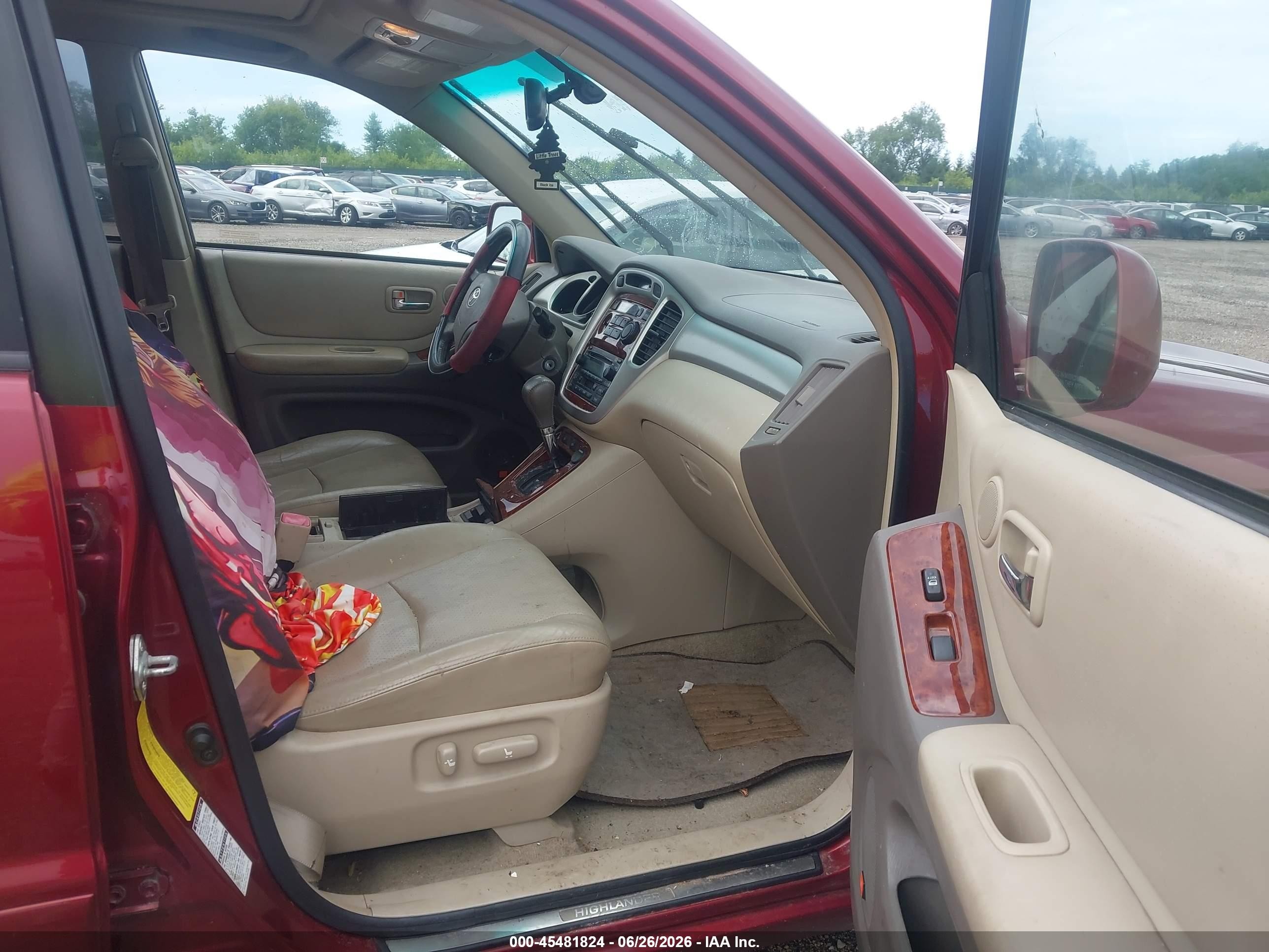 2006 Toyota Highlander Limited V6 Темно-бордовый vin: JTEEP21A960146096