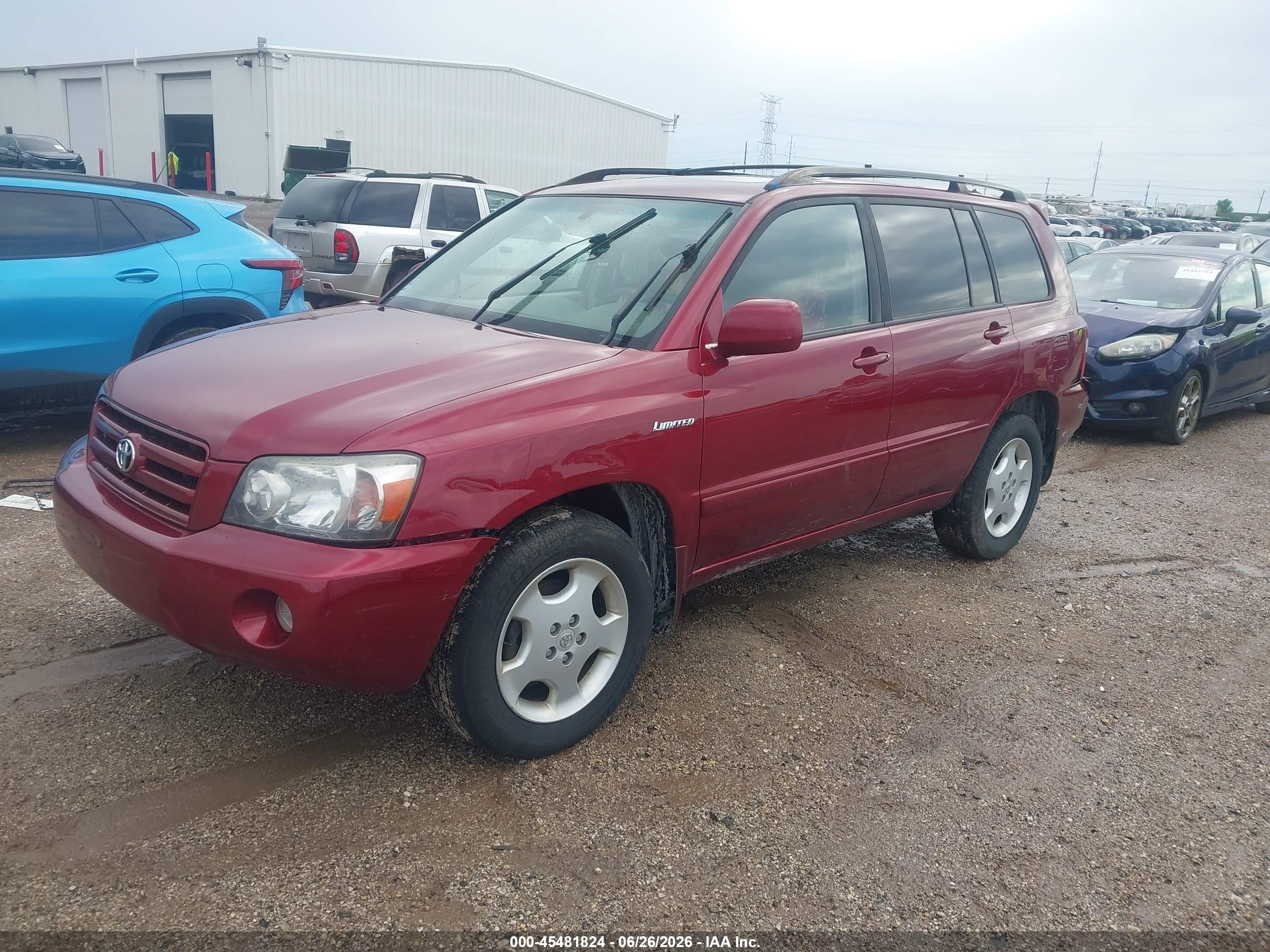 2006 Toyota Highlander Limited V6 Темно-бордовый vin: JTEEP21A960146096