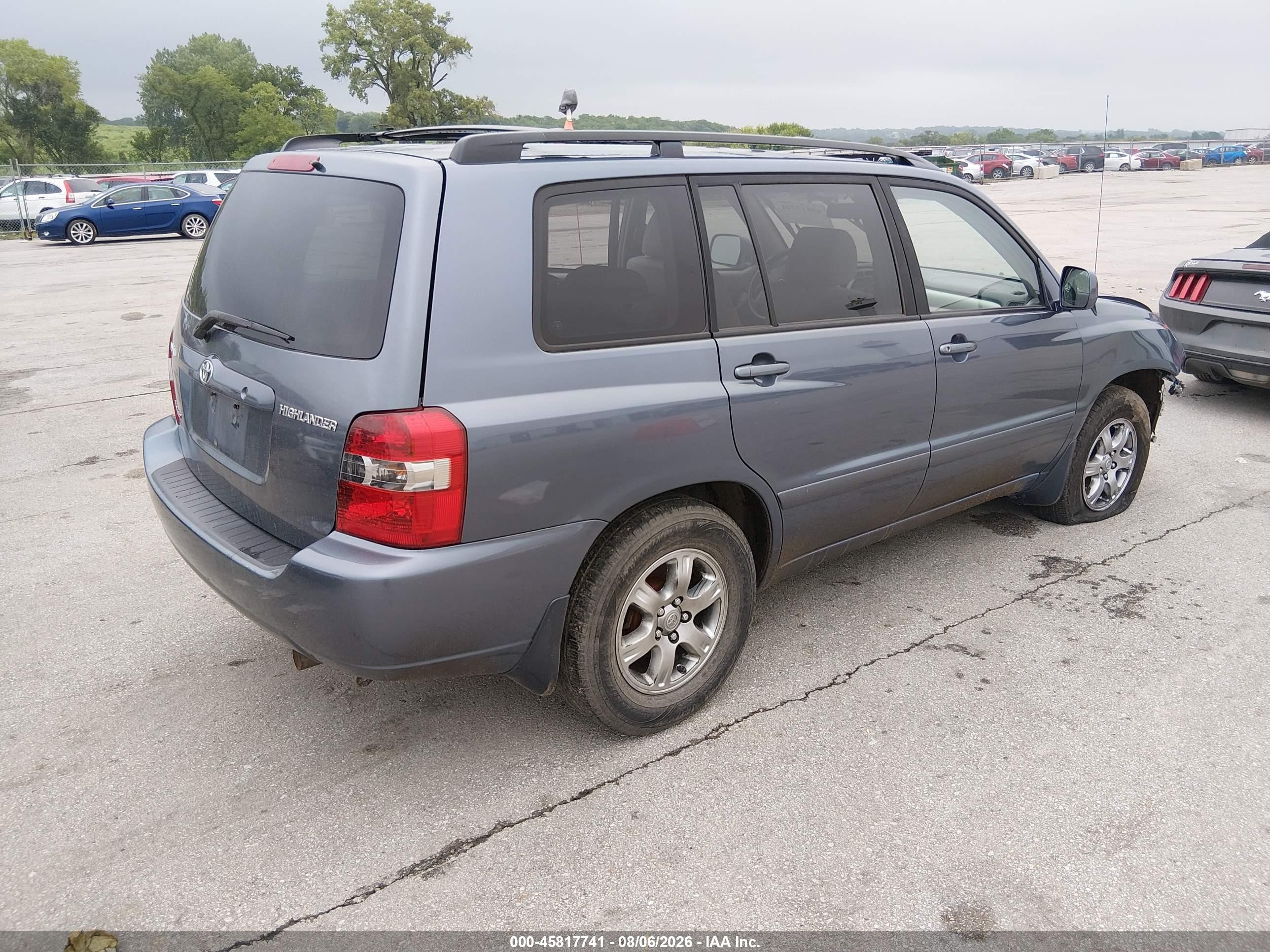 2006 Toyota Highlander V6 Blue vin: JTEEP21A960156028