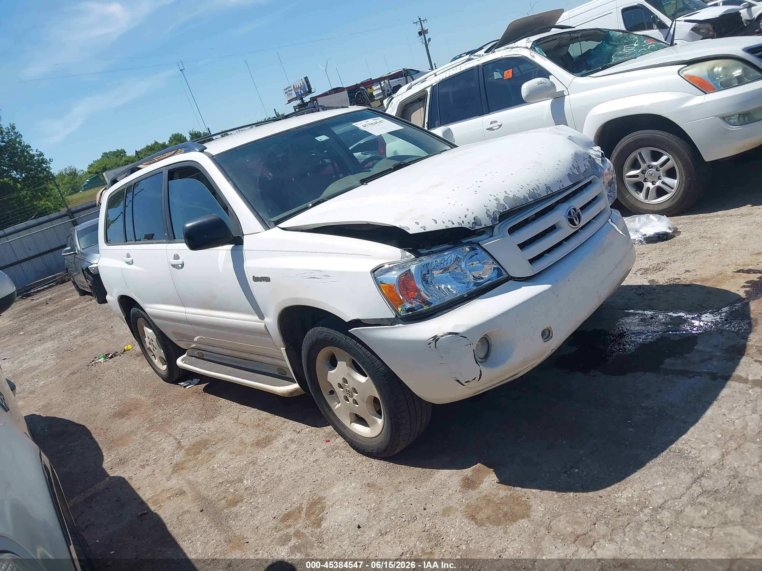 2006 Toyota Highlander Limited V6 White vin: JTEEP21A960157437