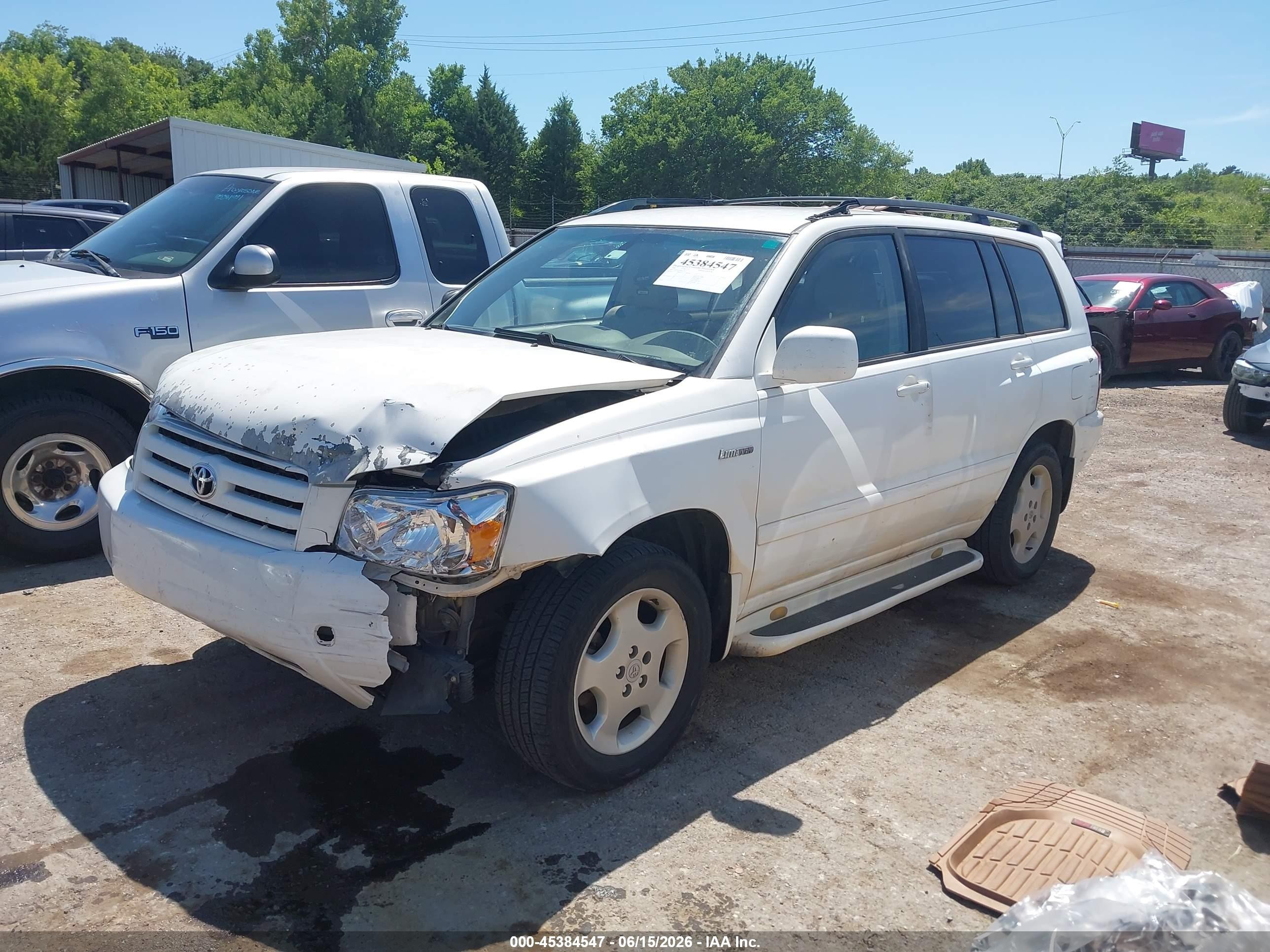 2006 Toyota Highlander Limited V6 White vin: JTEEP21A960157437