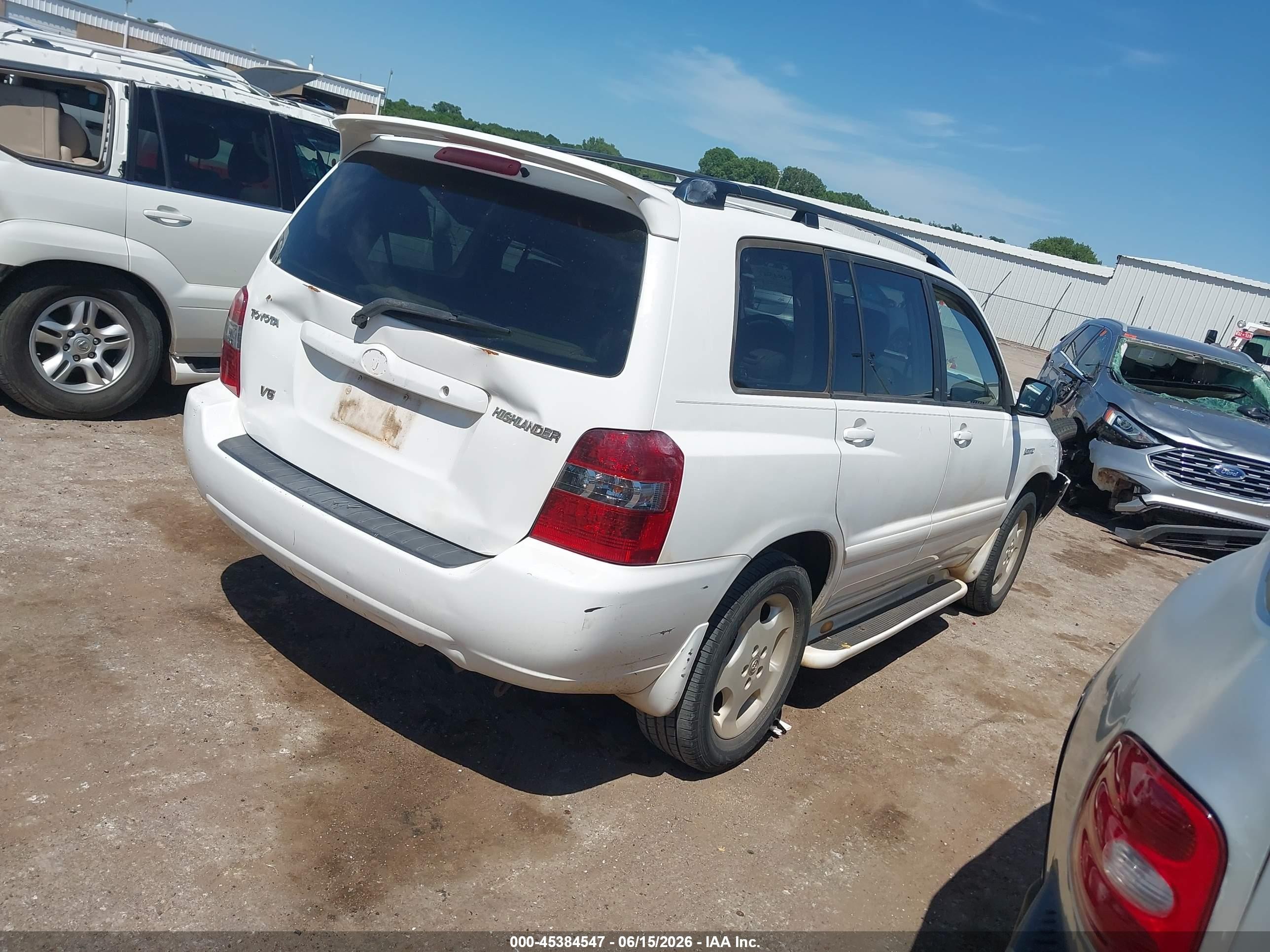 2006 Toyota Highlander Limited V6 White vin: JTEEP21A960157437