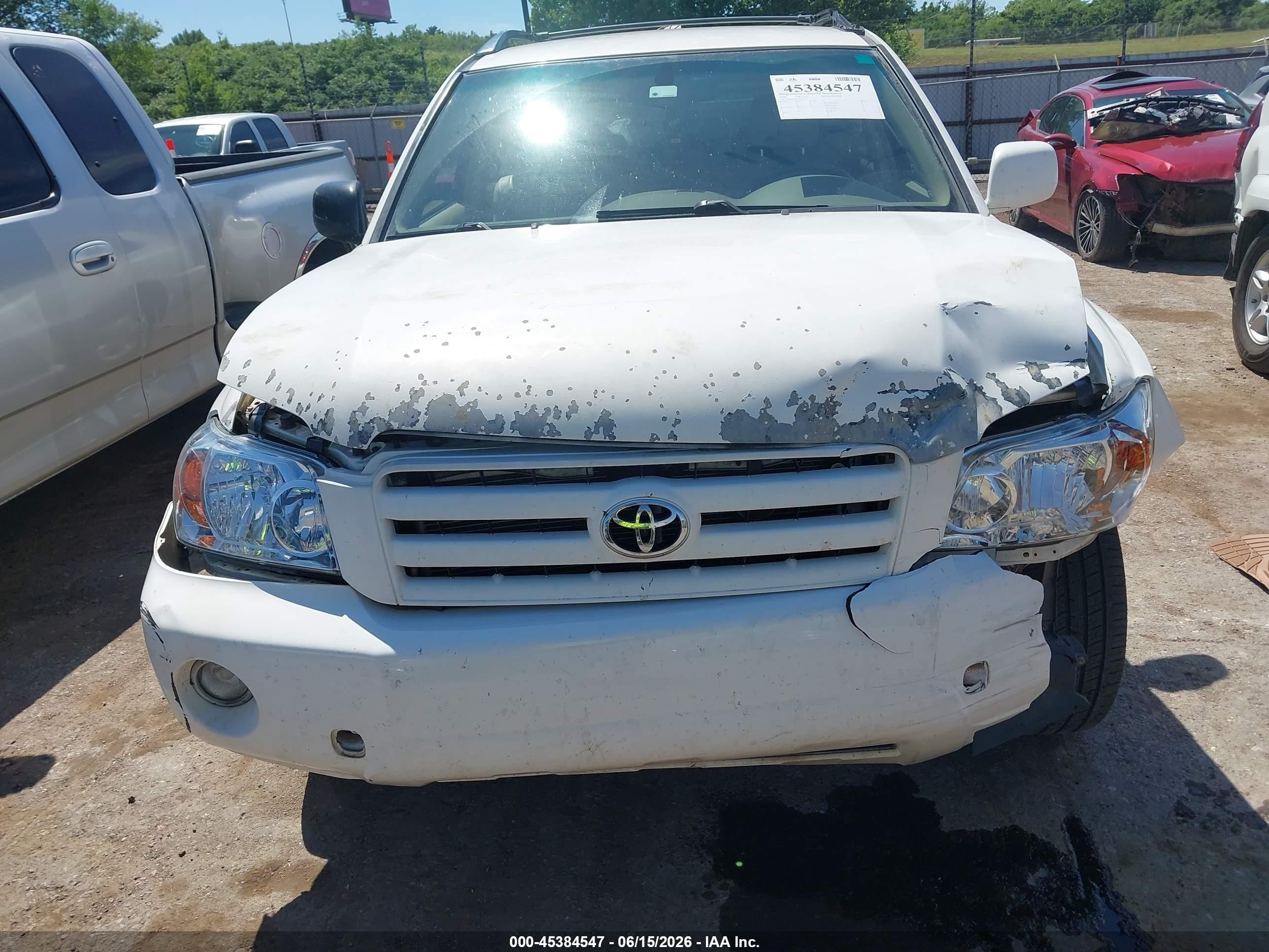 2006 Toyota Highlander Limited V6 White vin: JTEEP21A960157437