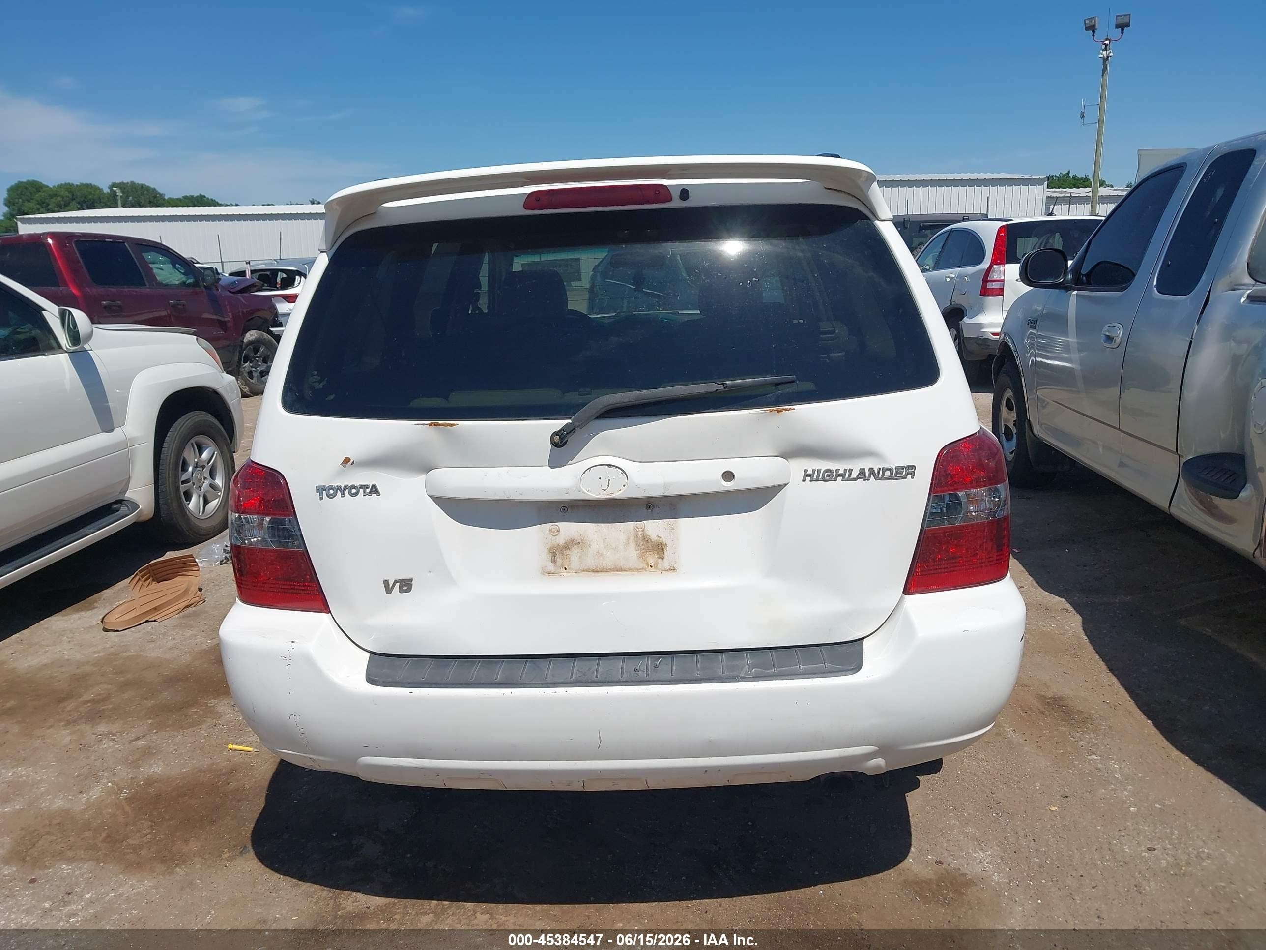 2006 Toyota Highlander Limited V6 White vin: JTEEP21A960157437