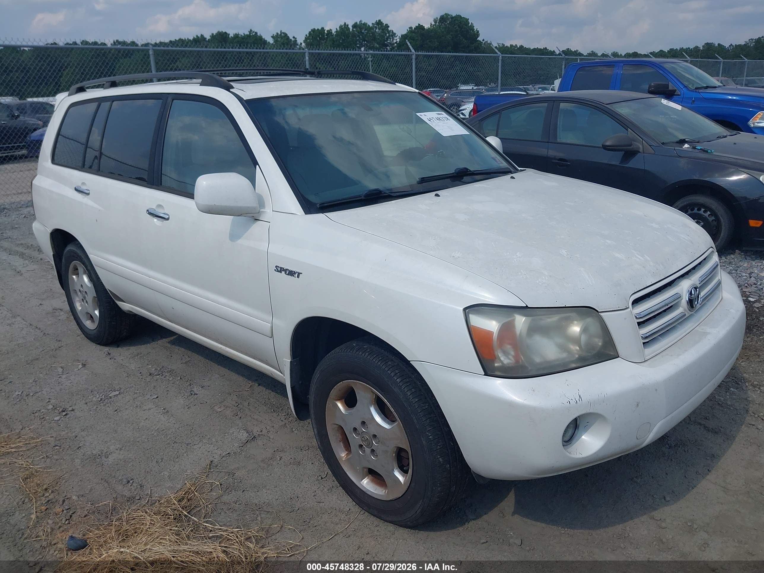 2006 Toyota Highlander Sport V6 Yellow vin: JTEEP21A960168583
