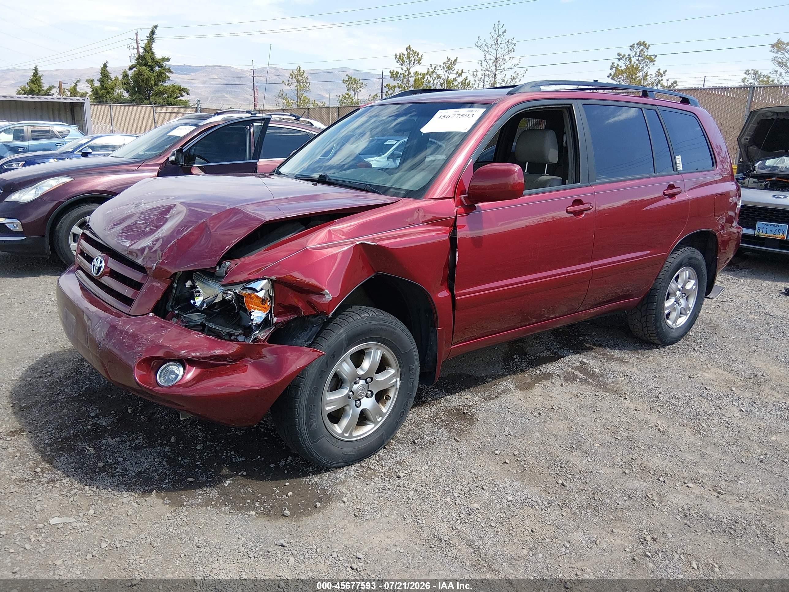 2006 Toyota Highlander V6 Бордовый vin: JTEEP21A960180426