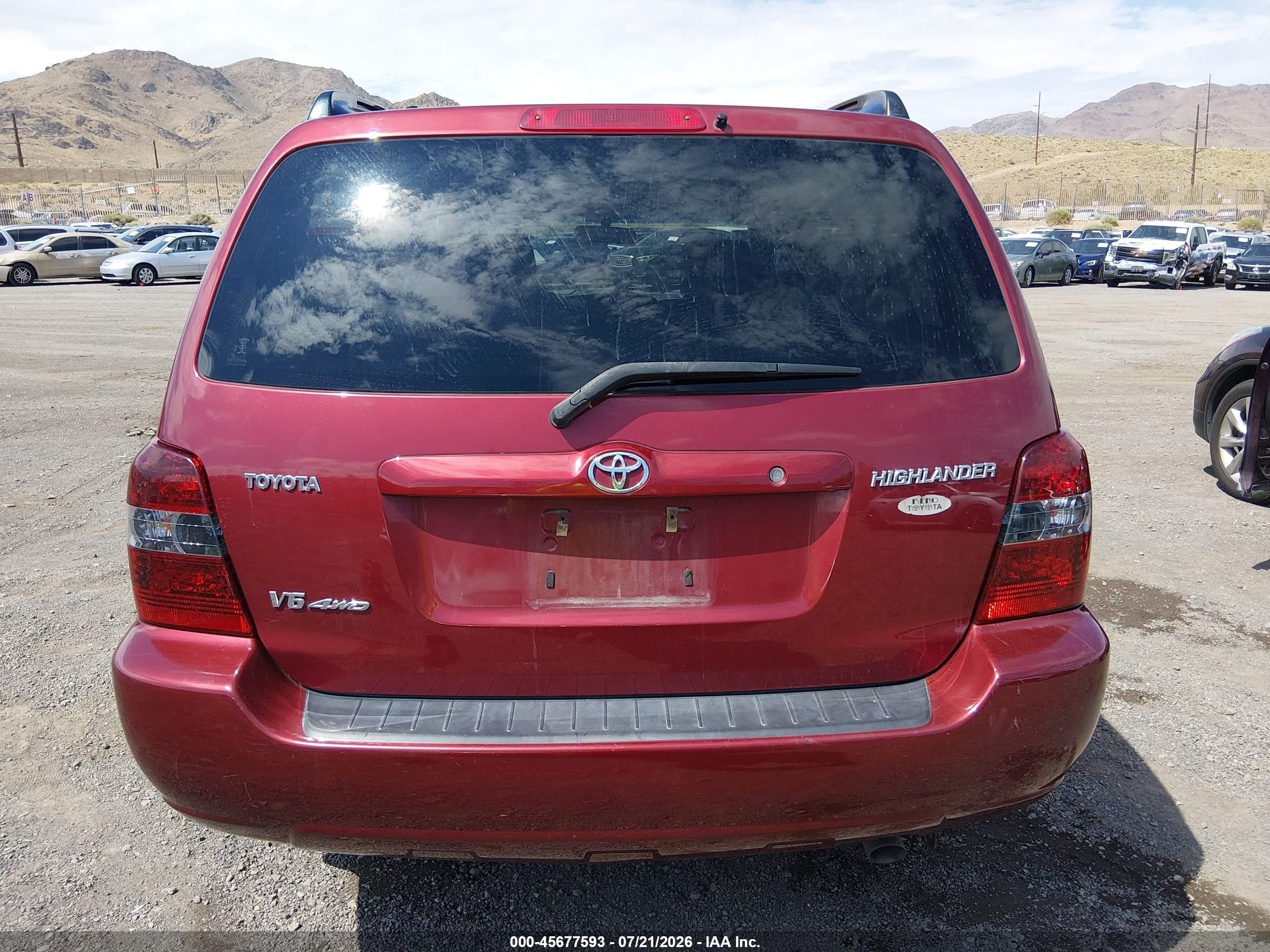 2006 Toyota Highlander V6 Бордовый vin: JTEEP21A960180426