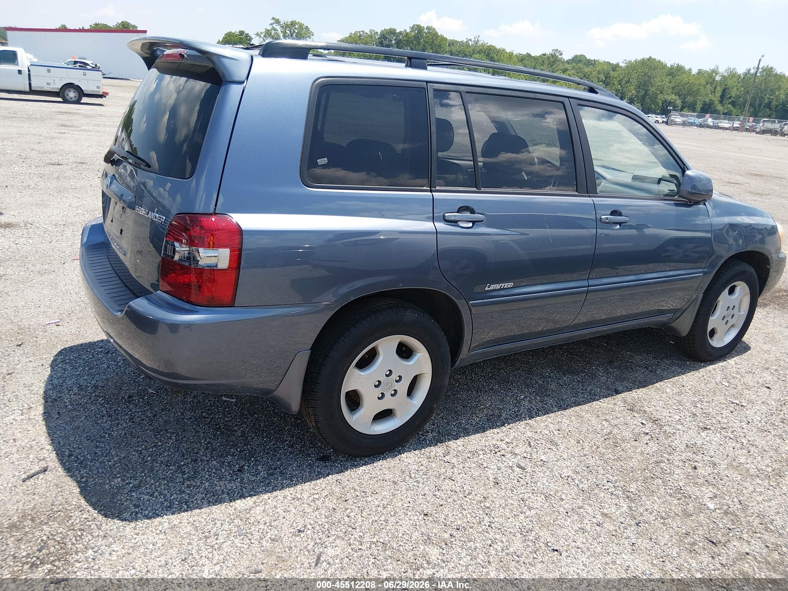 2006 Toyota Highlander Limited V6 Синий vin: JTEEP21A960182578