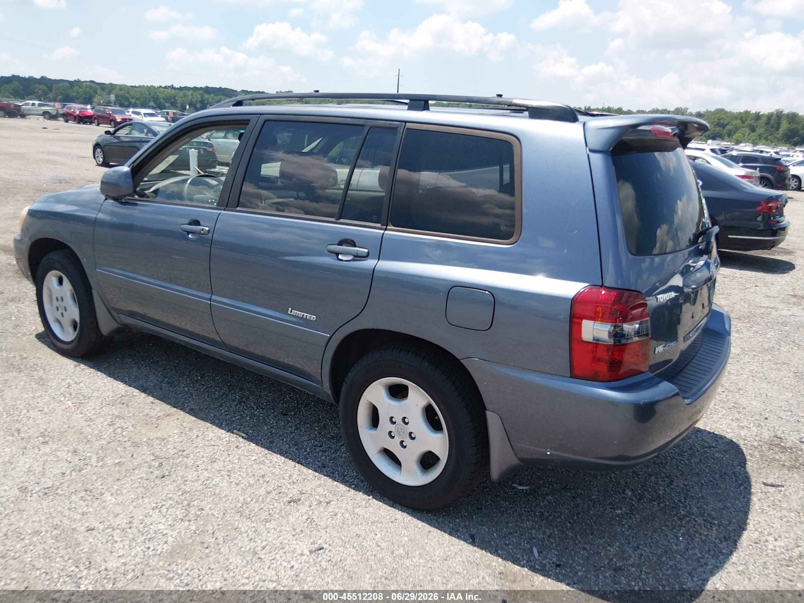 2006 Toyota Highlander Limited V6 Синий vin: JTEEP21A960182578
